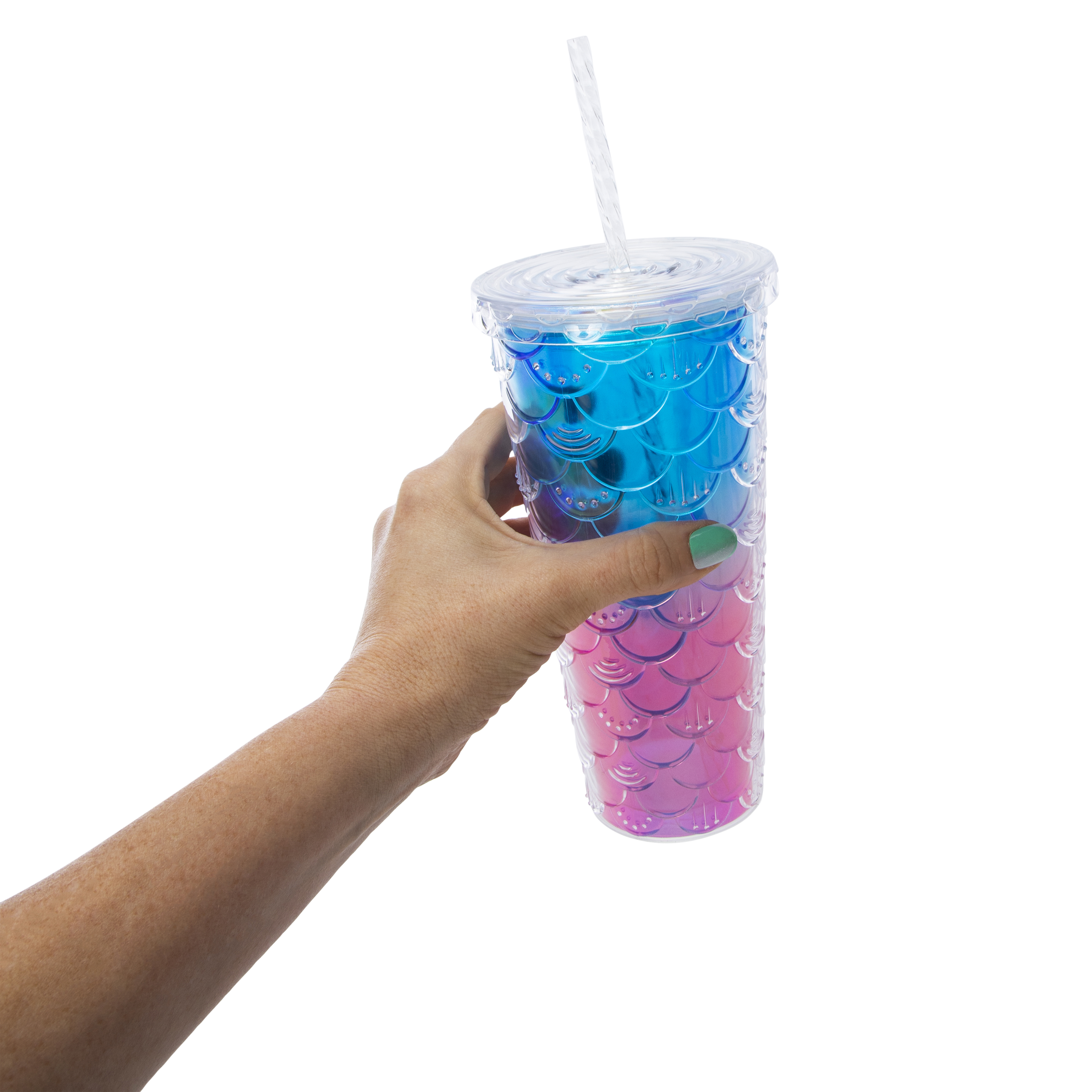 Iridescent Ombre Mermaid Scale Tumbler 24oz