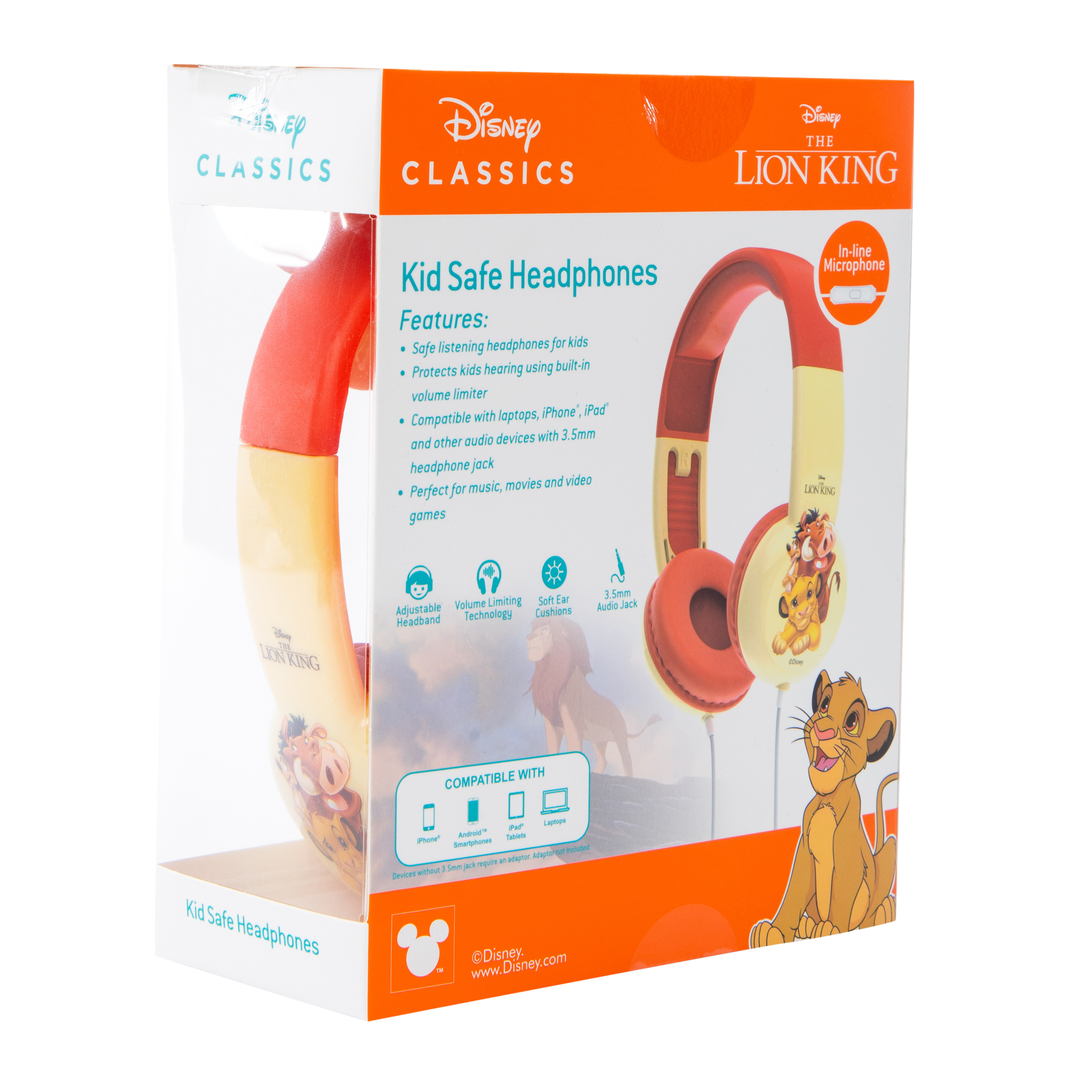 Disney The Lion King Kid-Safe Wired Headphones With Mic