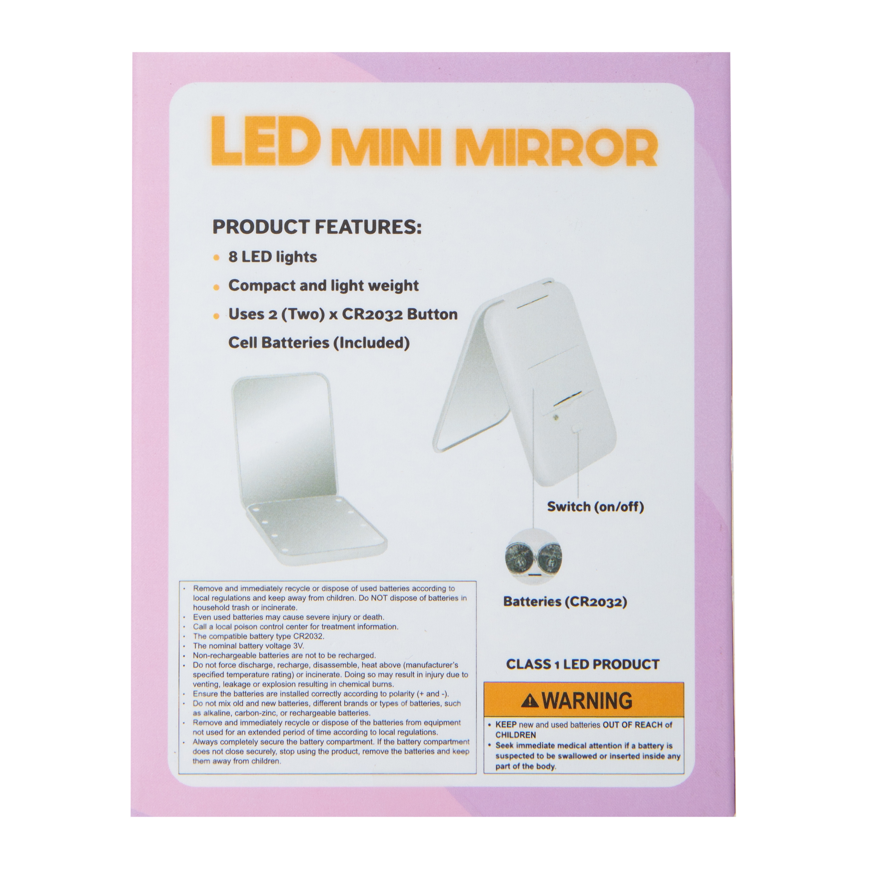 LED Mini Mirror 3in x 4in
