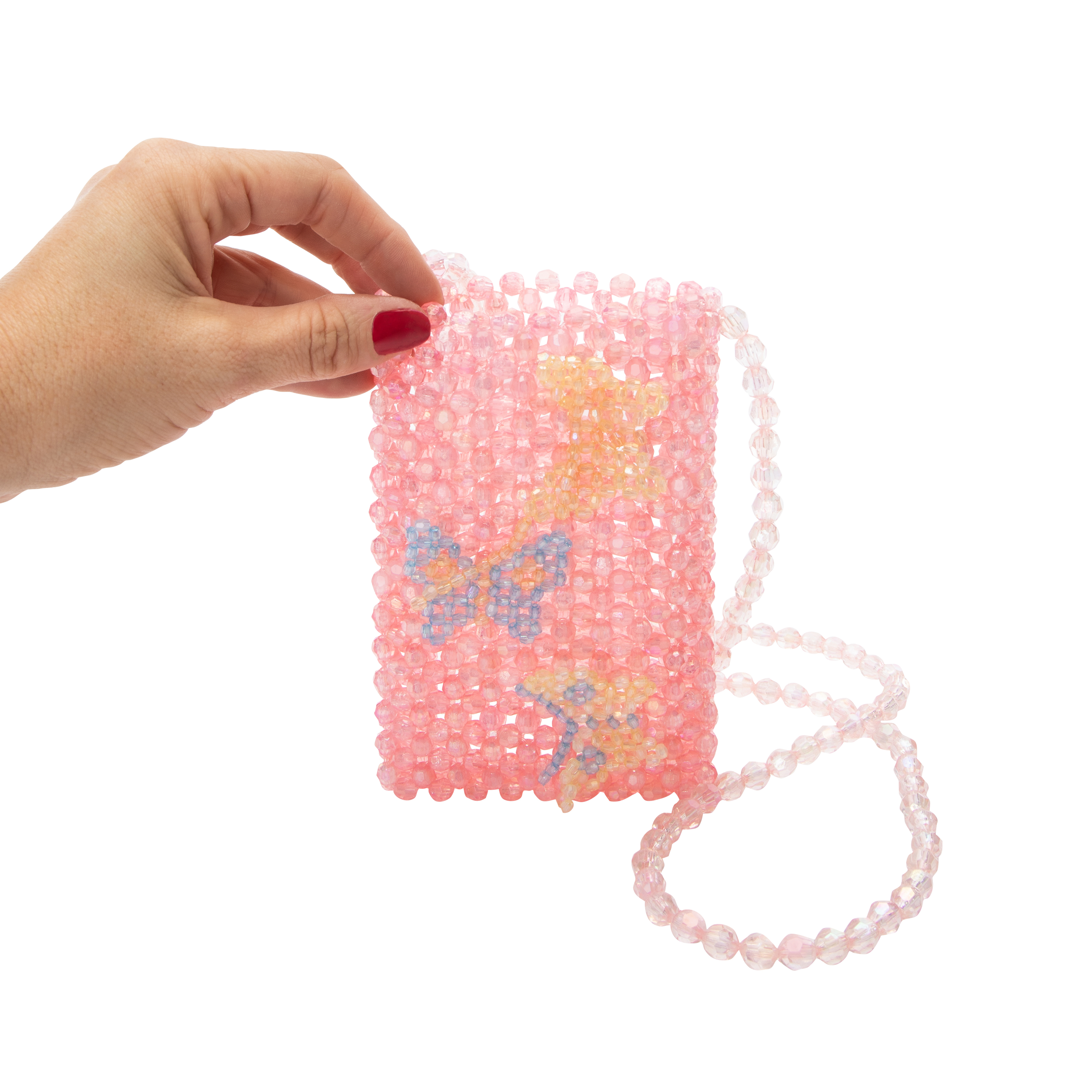 Chunky Beaded Crossbody Pouch For Smartphones