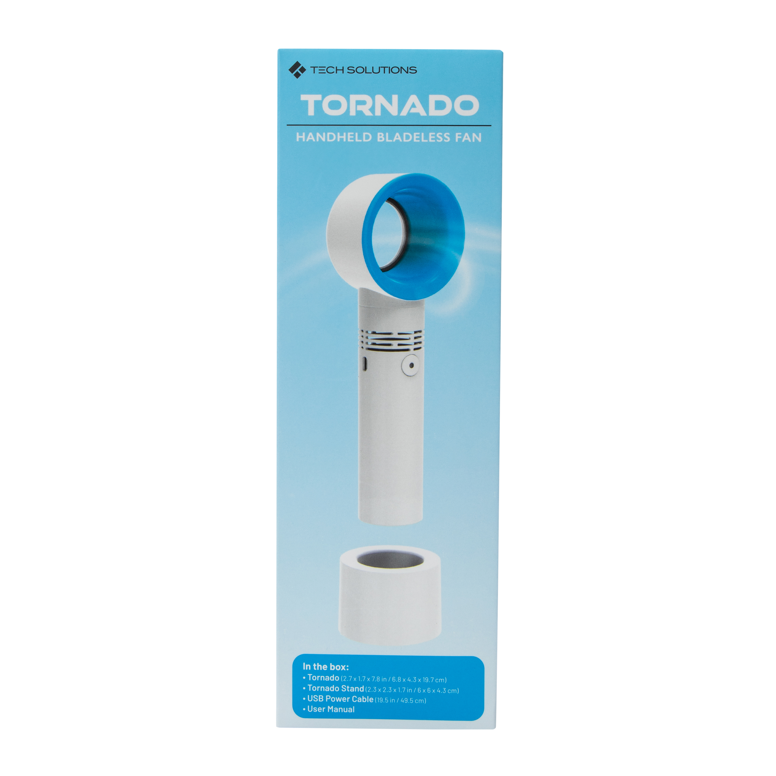 Tornado Bladeless Handheld Fan 2.7in x 7.8in