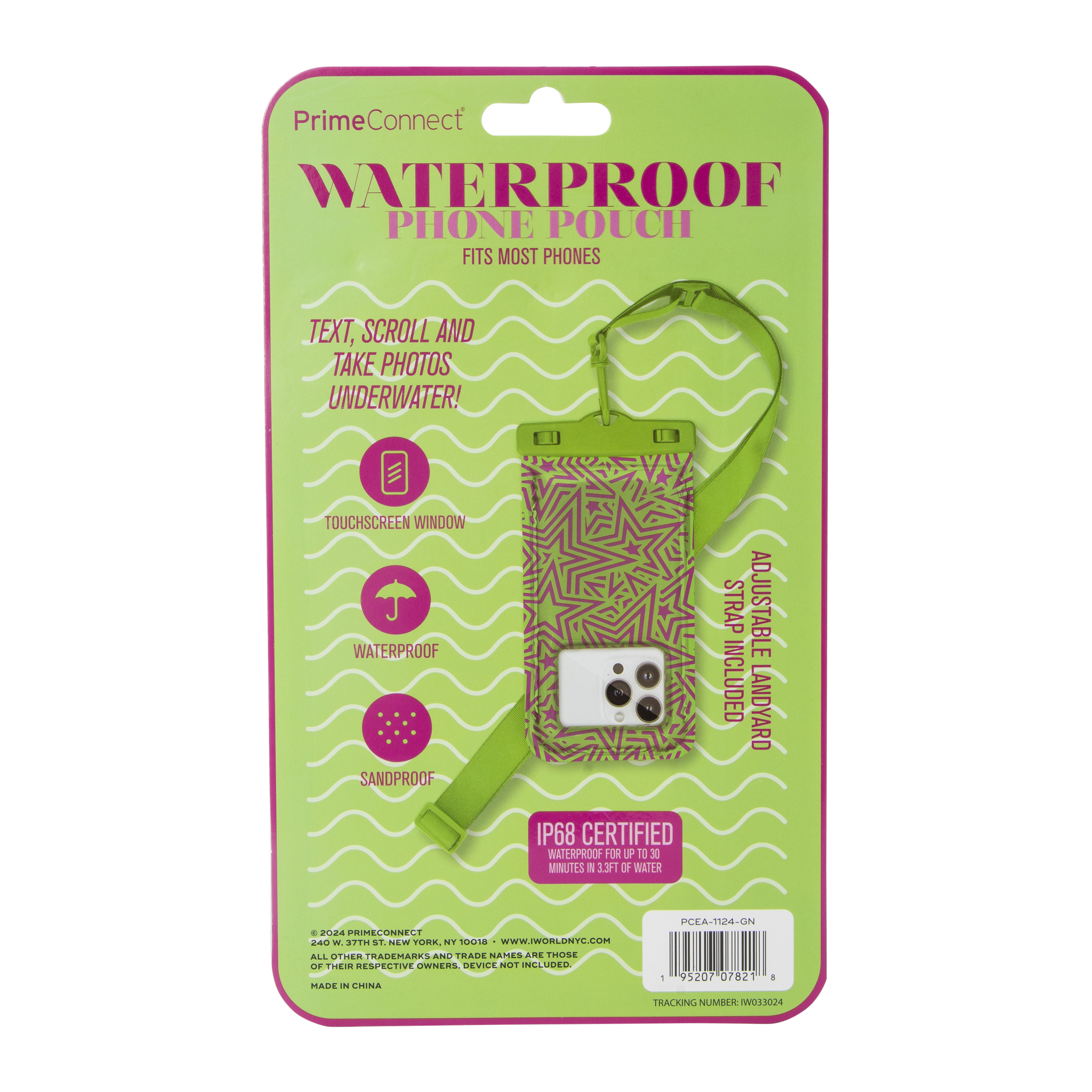 Printed Waterproof Phone Pouch With Neck Strap