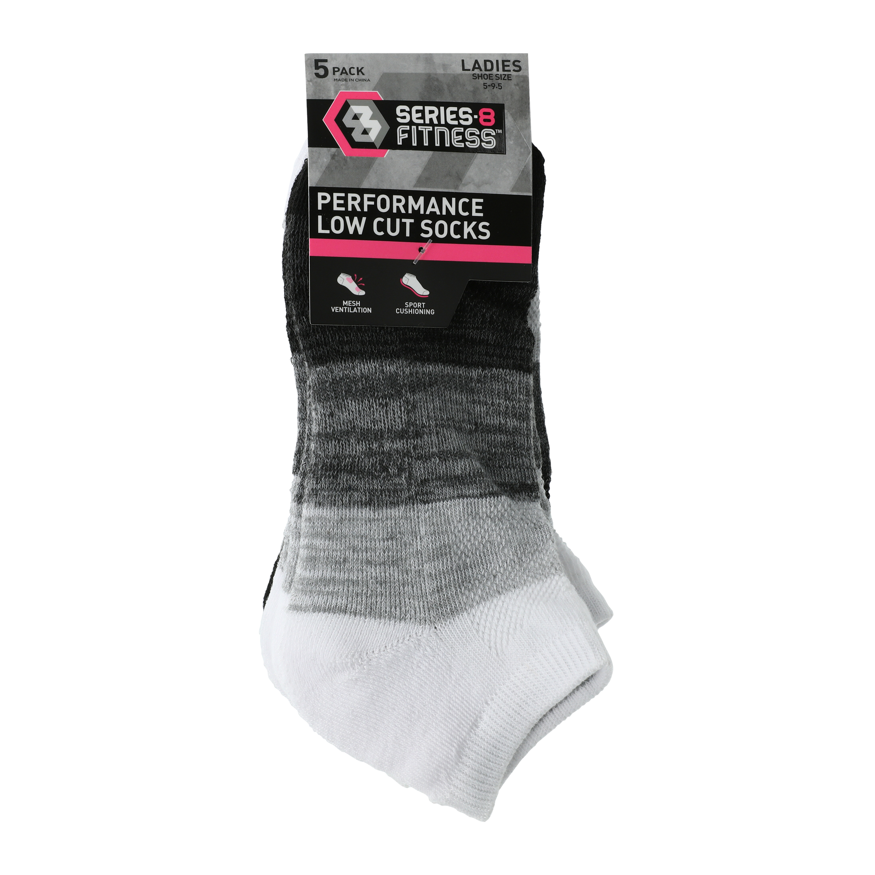 Series-8 Fitness™ Ladies Performance Low-Cut Socks 5-Pack