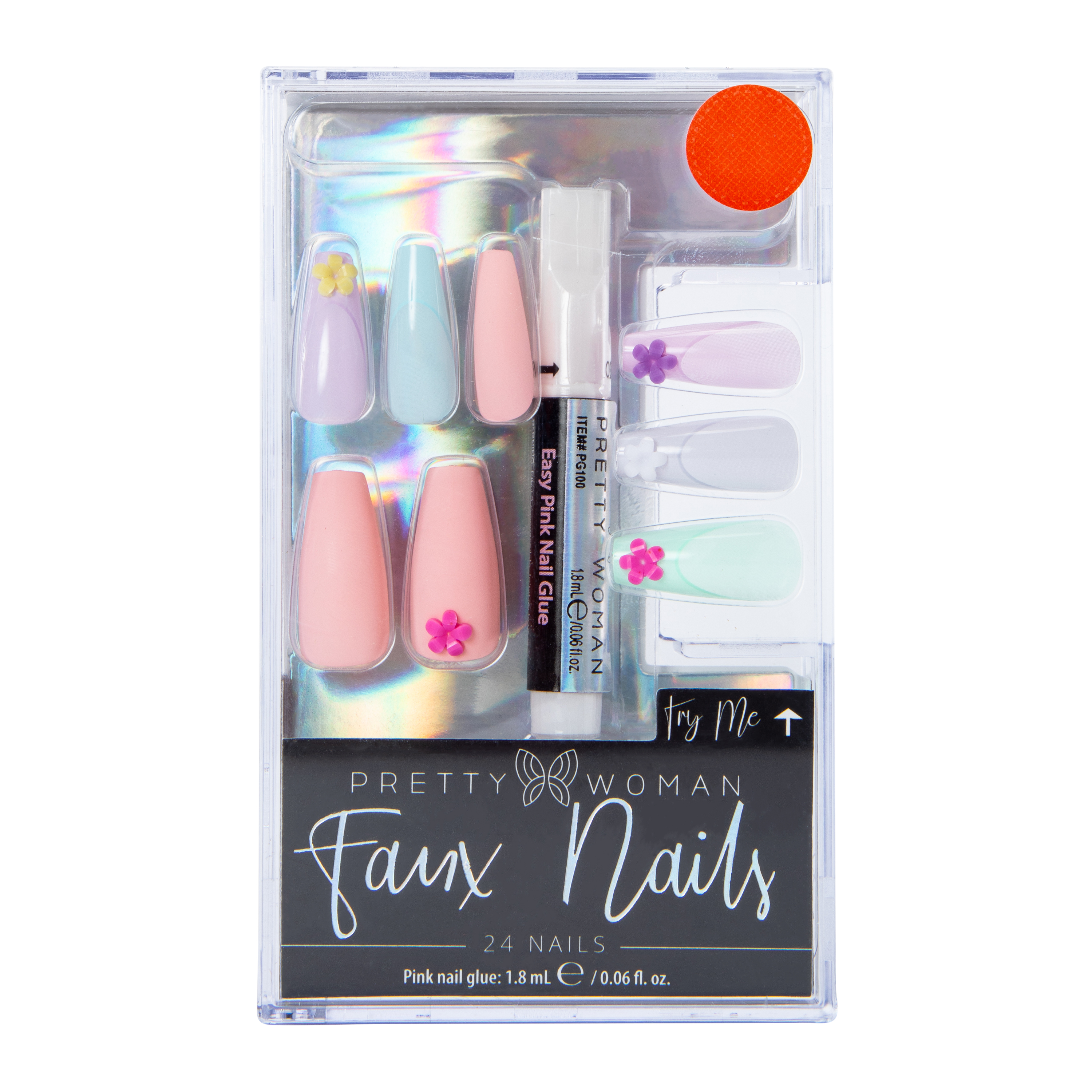 Pretty Woman Faux Nails With Nail Glue 24-Count