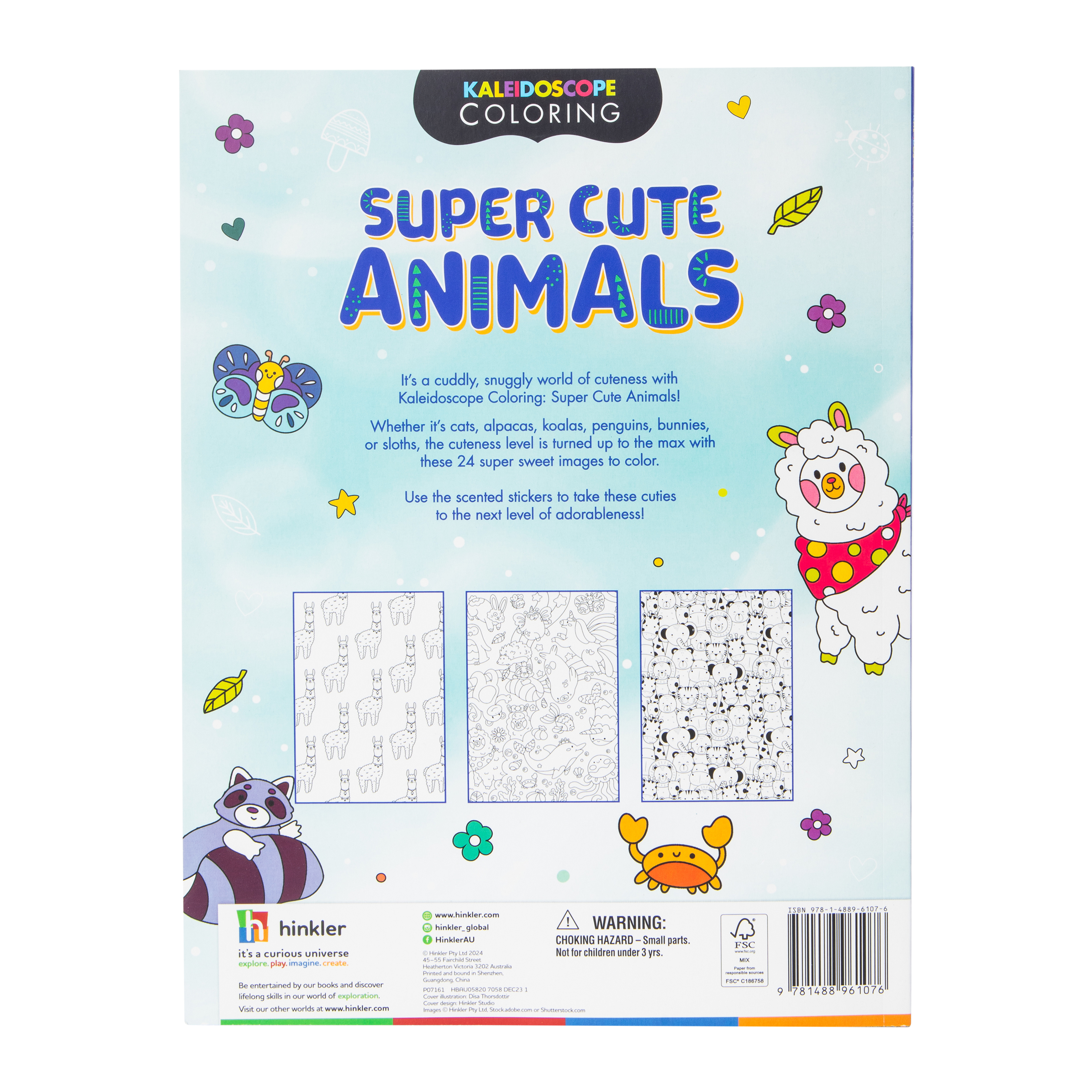 Kaleidoscope Coloring Book With Scented Stickers - Super Cute Animals
