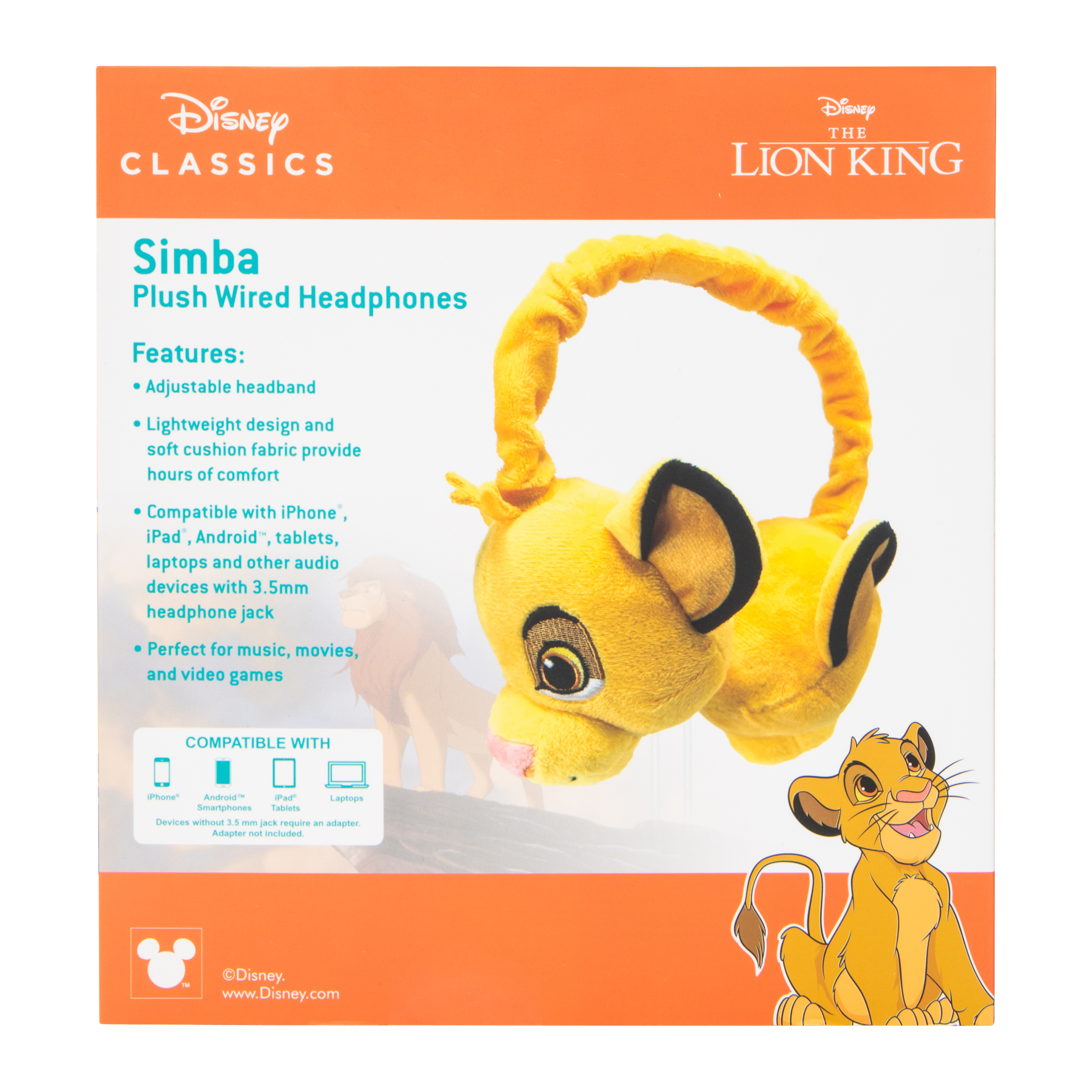 Disney The Lion King Simba Plush Wired Headphones