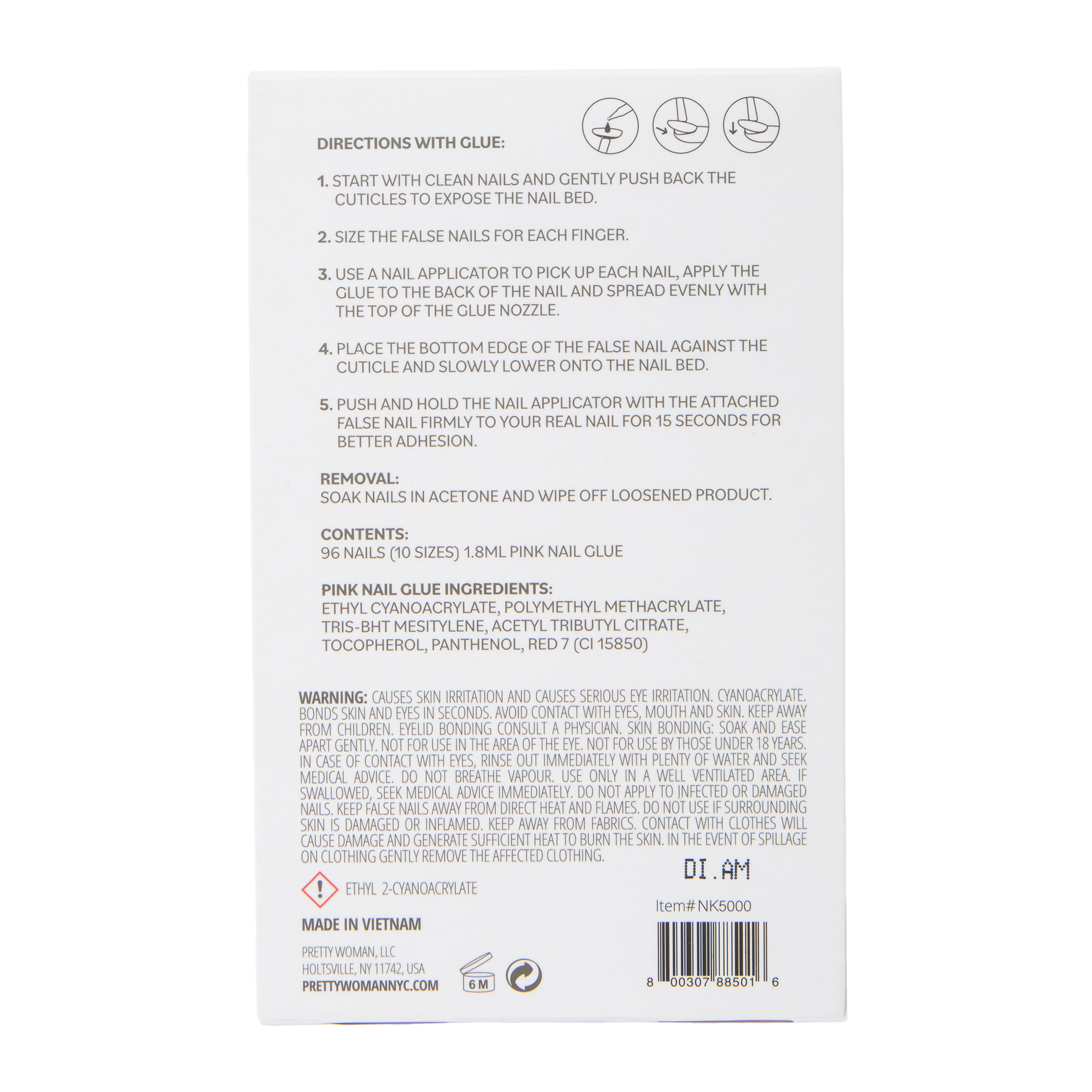 Pretty Woman Natural Stiletto Faux Nails With Nail Glue 100-Count