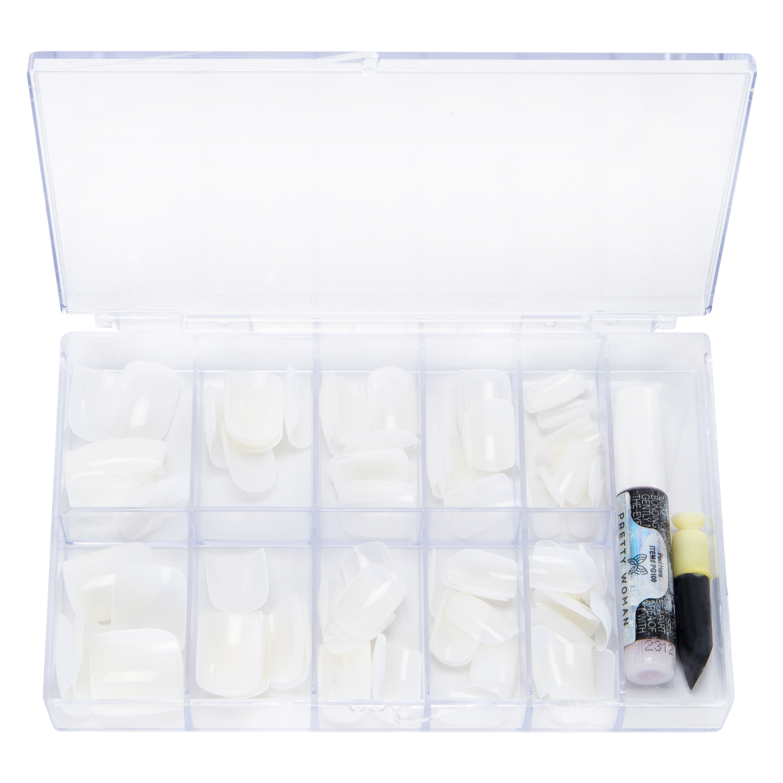 Pretty Woman Natural Square Faux Nails With Nail Glue 100-Count