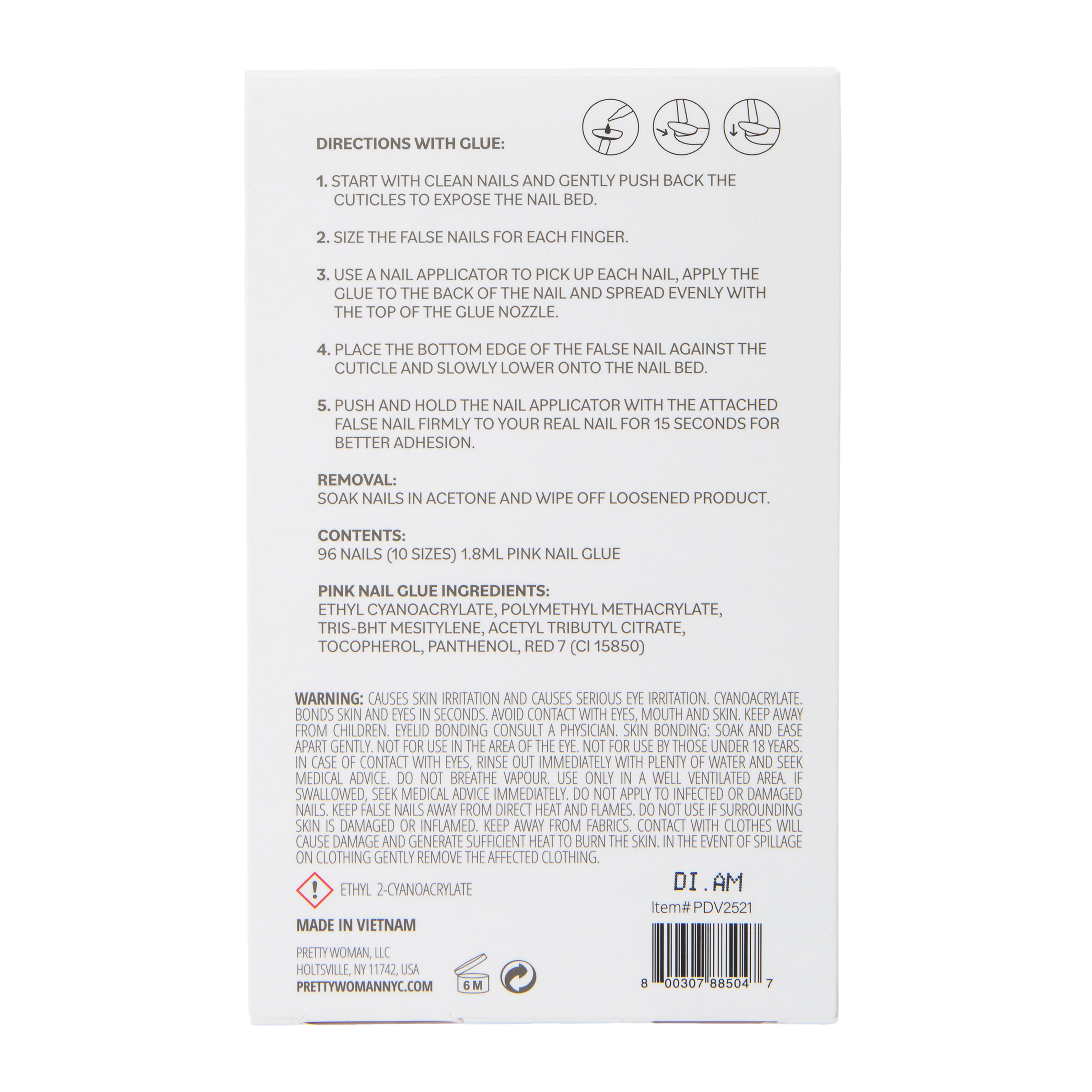 Pretty Woman Natural Squareletto Faux Nails With Nail Glue 100-Count