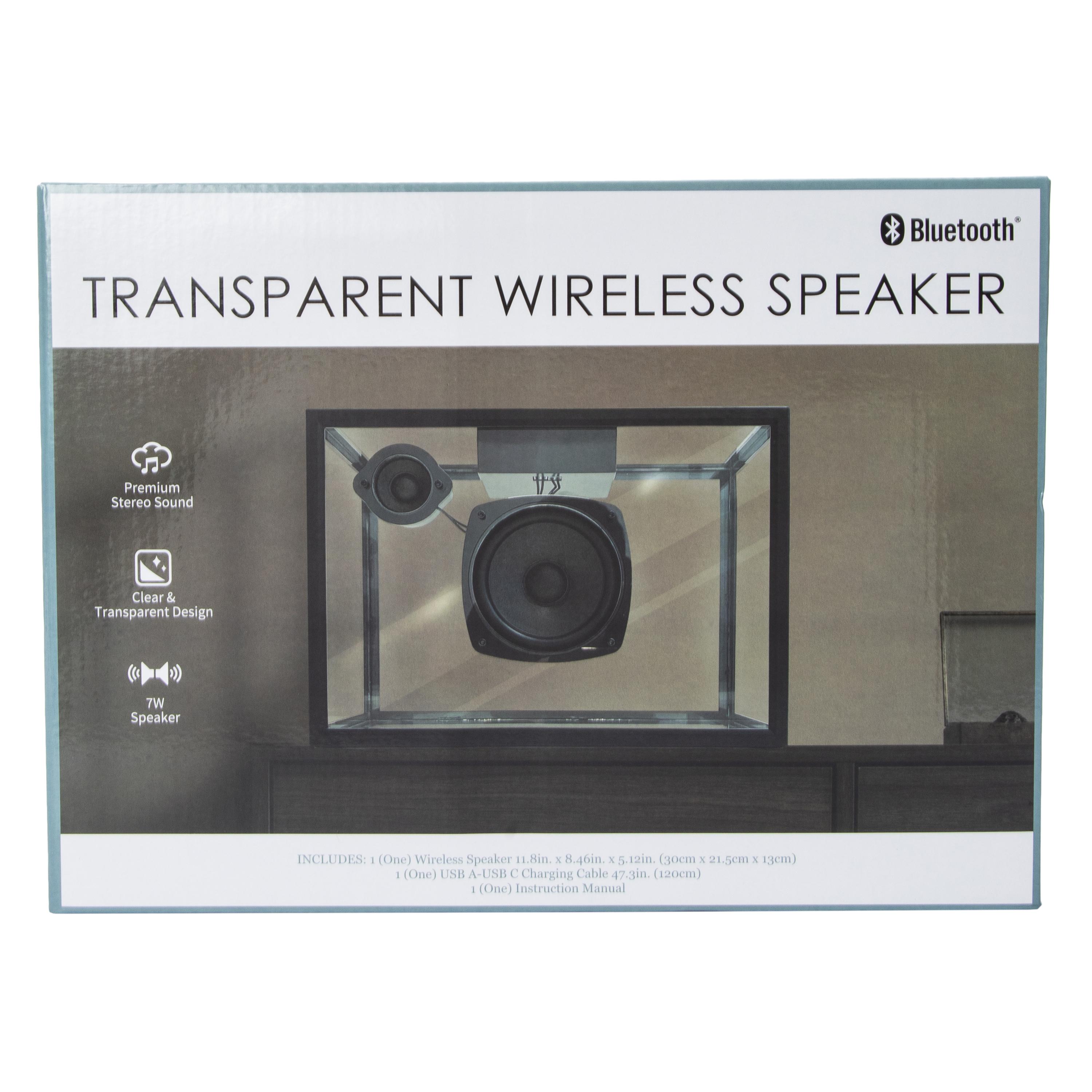 Transparent Wireless Speaker 11.8in x 8.46in