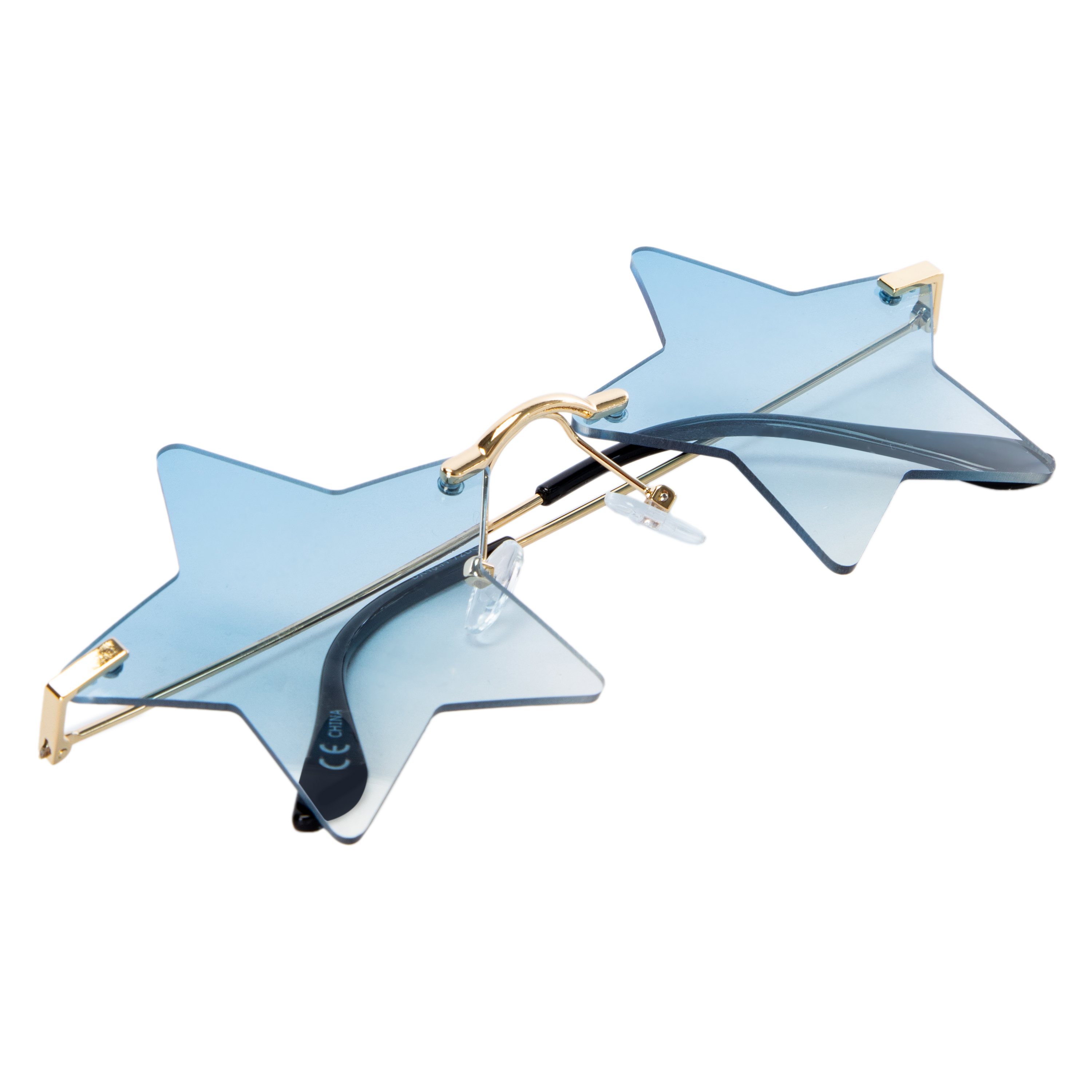 Ladies Rimless Metal Star Sunglasses