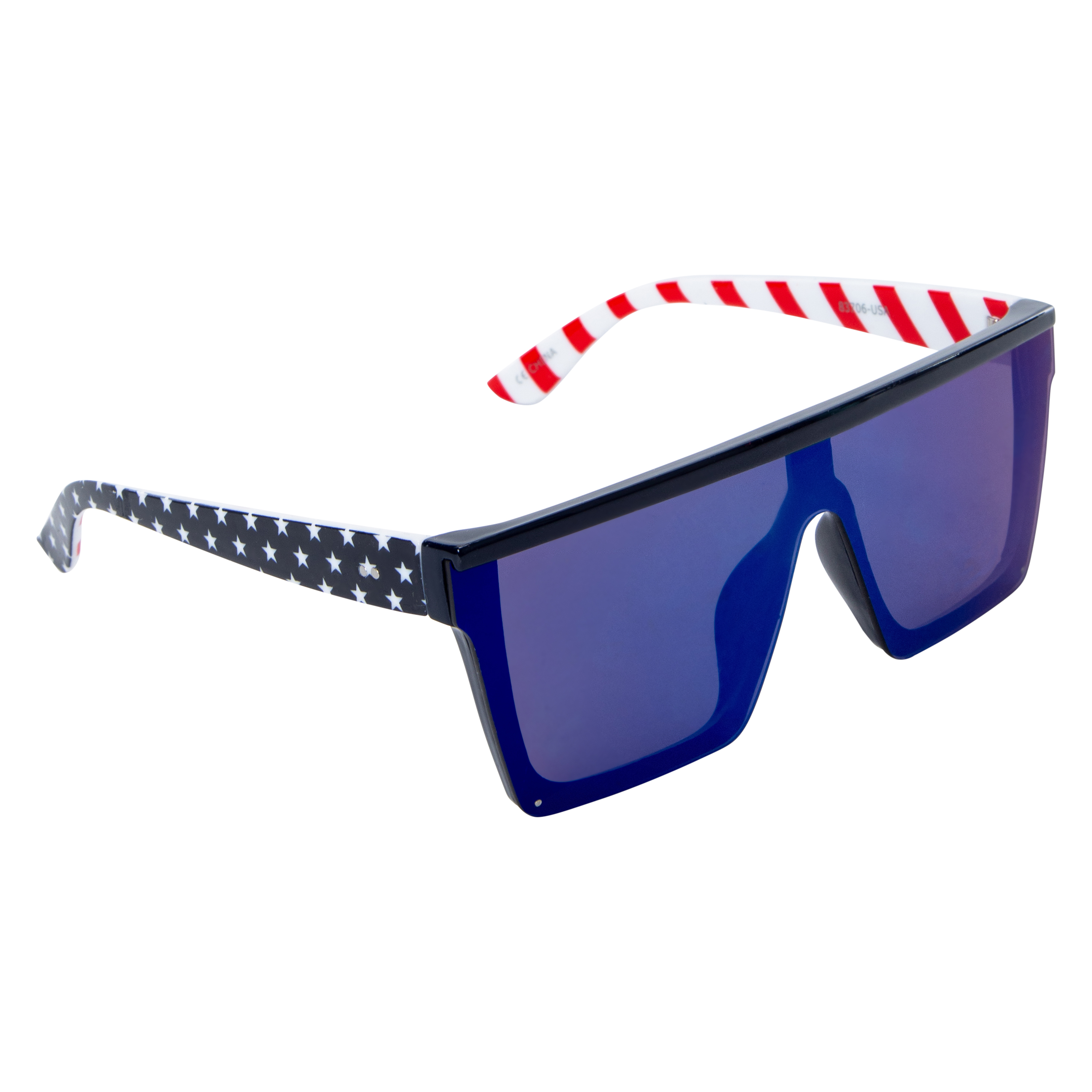Ladies Oversized Flat-Top Shield Sunglasses
