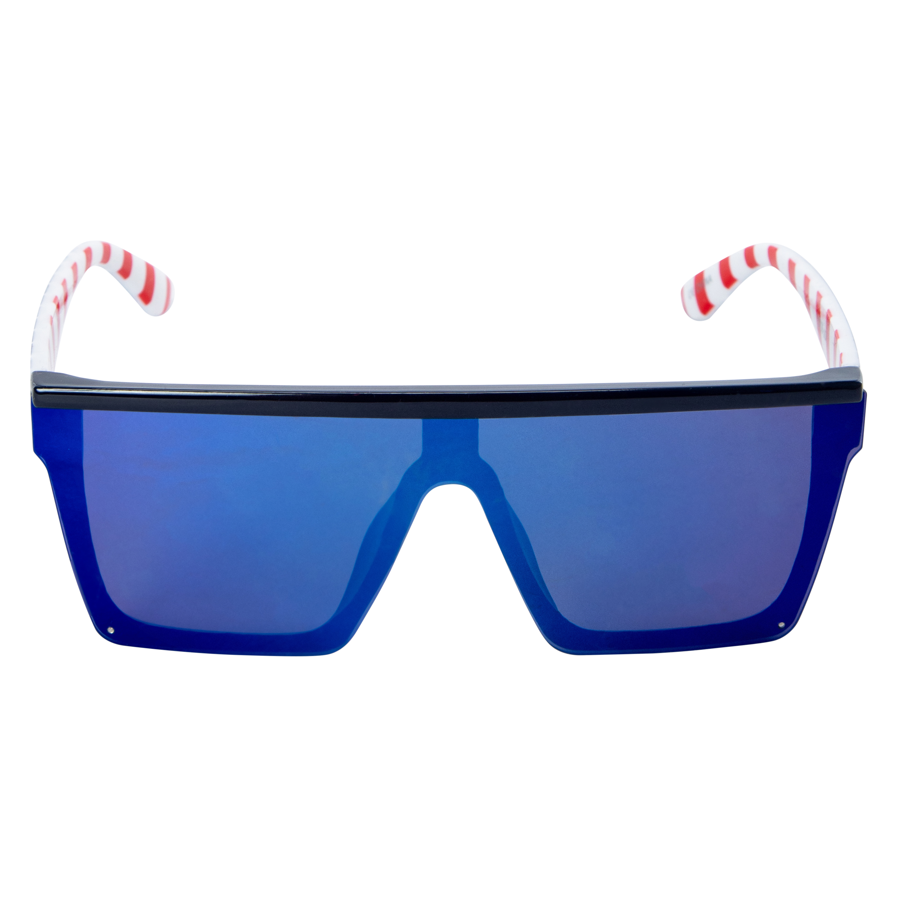 Ladies Oversized Flat-Top Shield Sunglasses