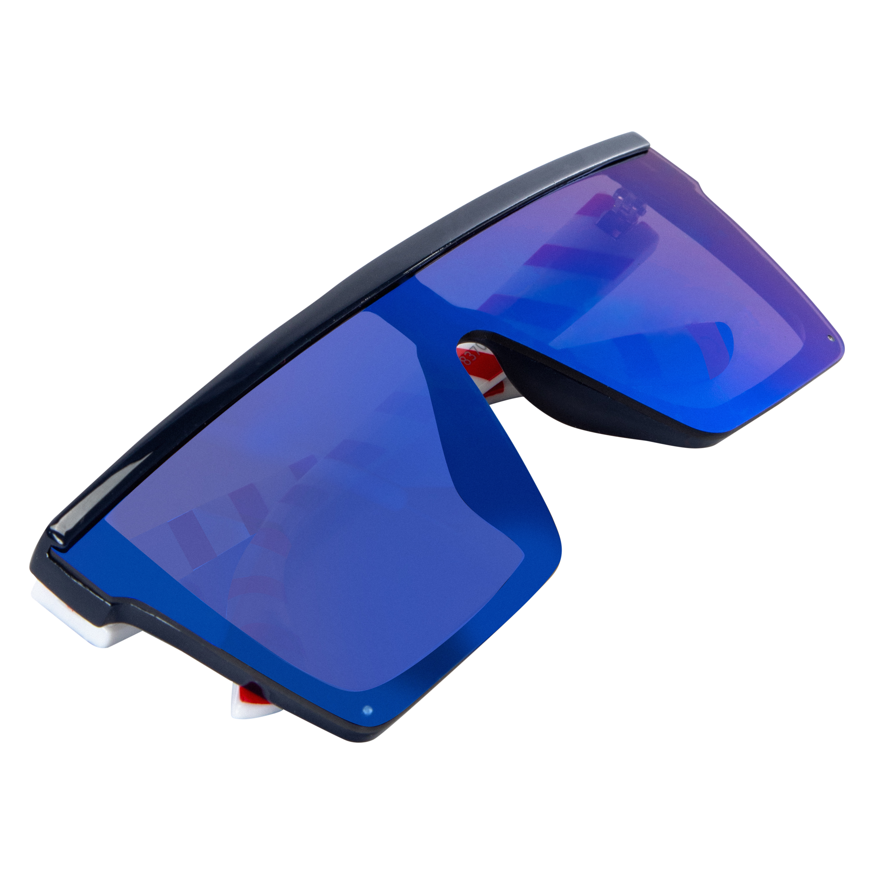 Ladies Oversized Flat-Top Shield Sunglasses