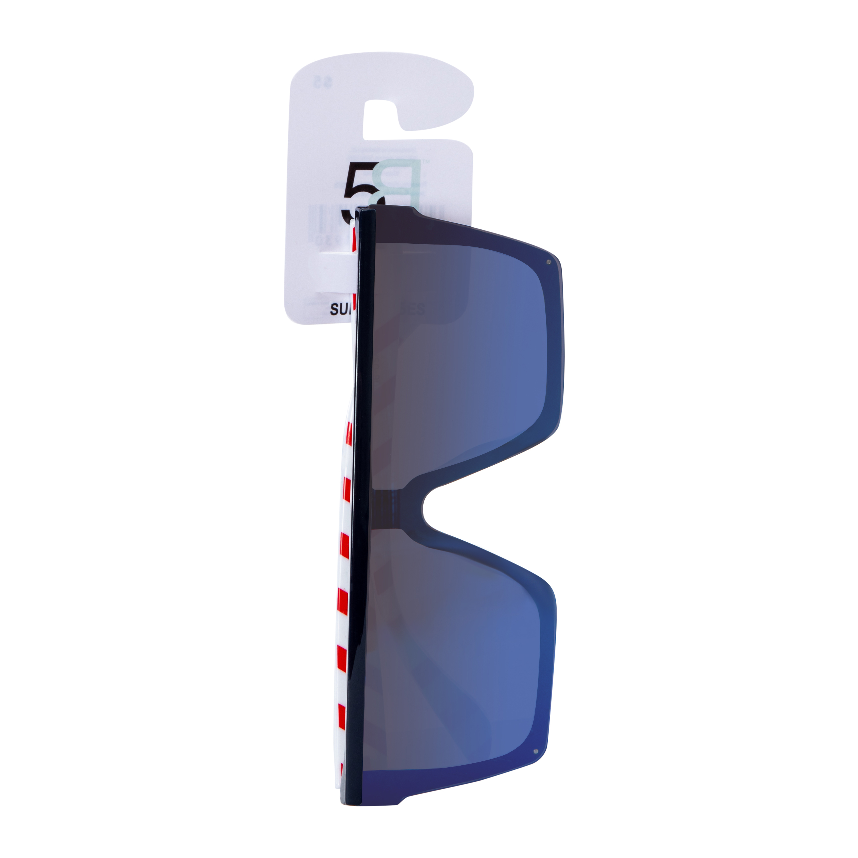 Ladies Oversized Flat-Top Shield Sunglasses