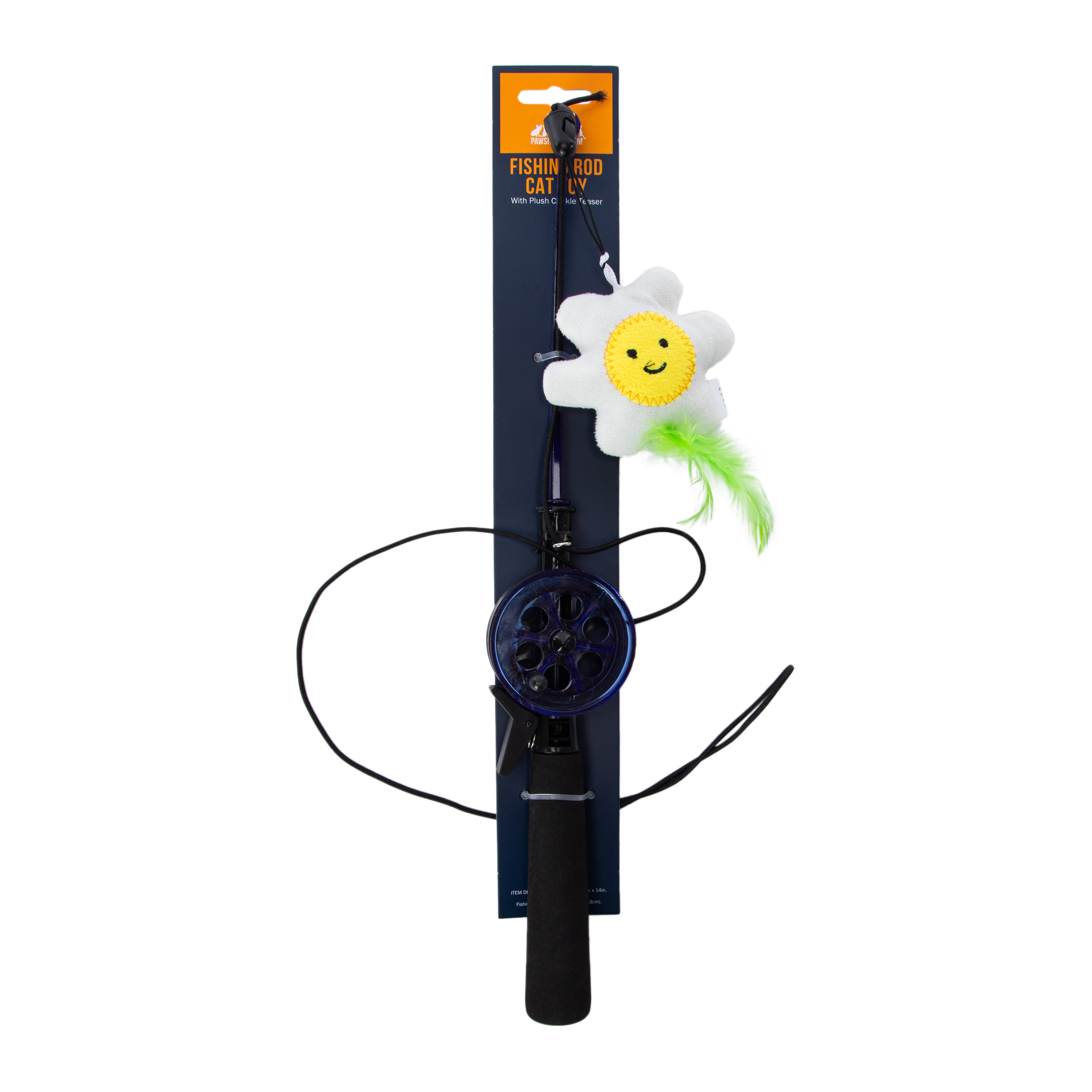 Fishing Rod Cat Toy With Plush Crinke Teaser