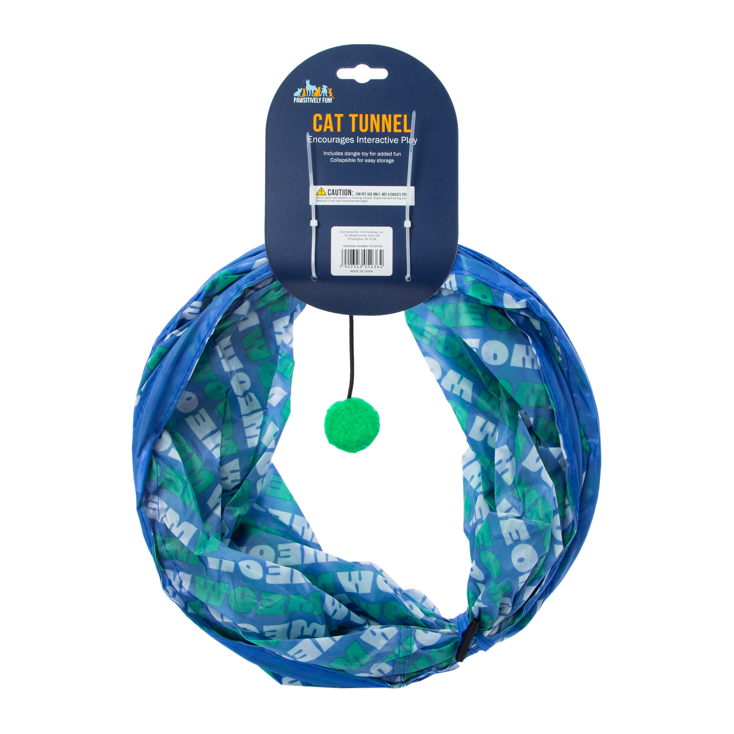 Cat Tunnel With Teaser Toy 29.5in x 11in