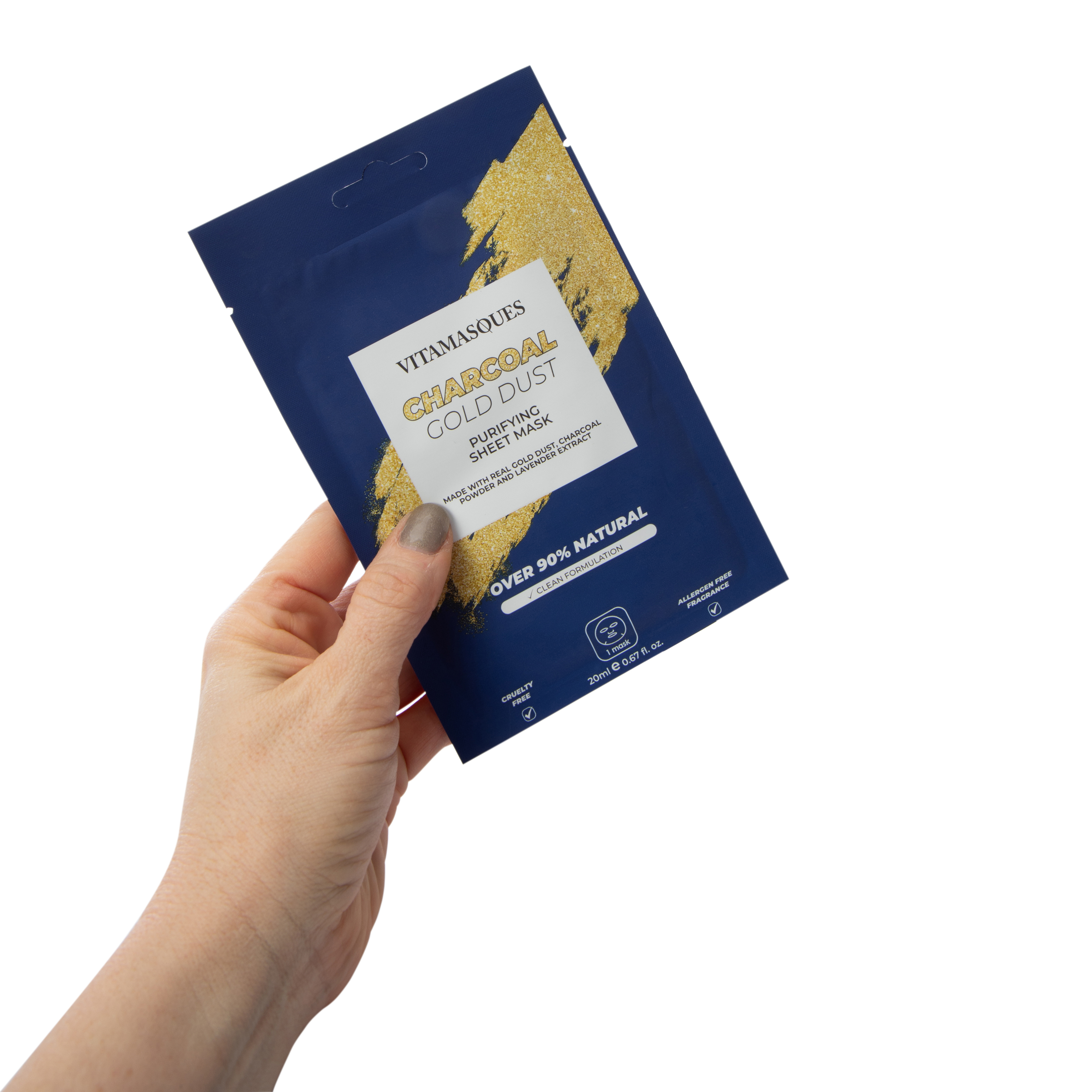 Vitamasques Charcoal Gold Dust Sheet Mask 0.67oz