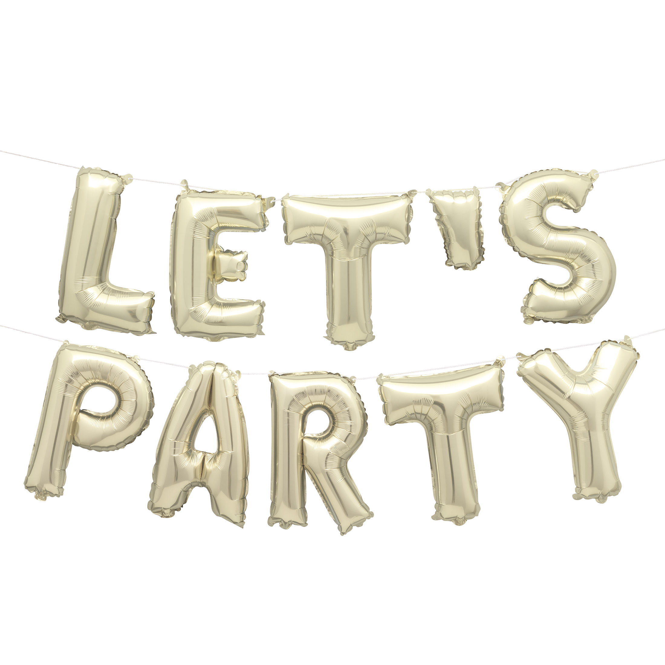 'Let's Party' Gold Word Balloon Banner Kit