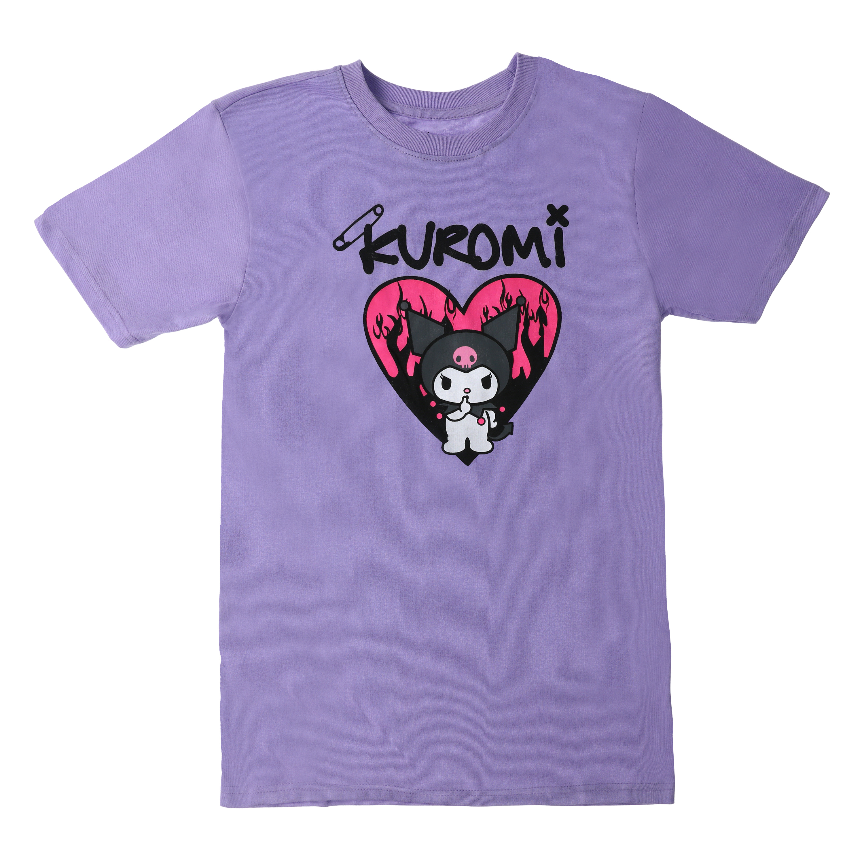 Kuromi Heart Flames Graphic Tee