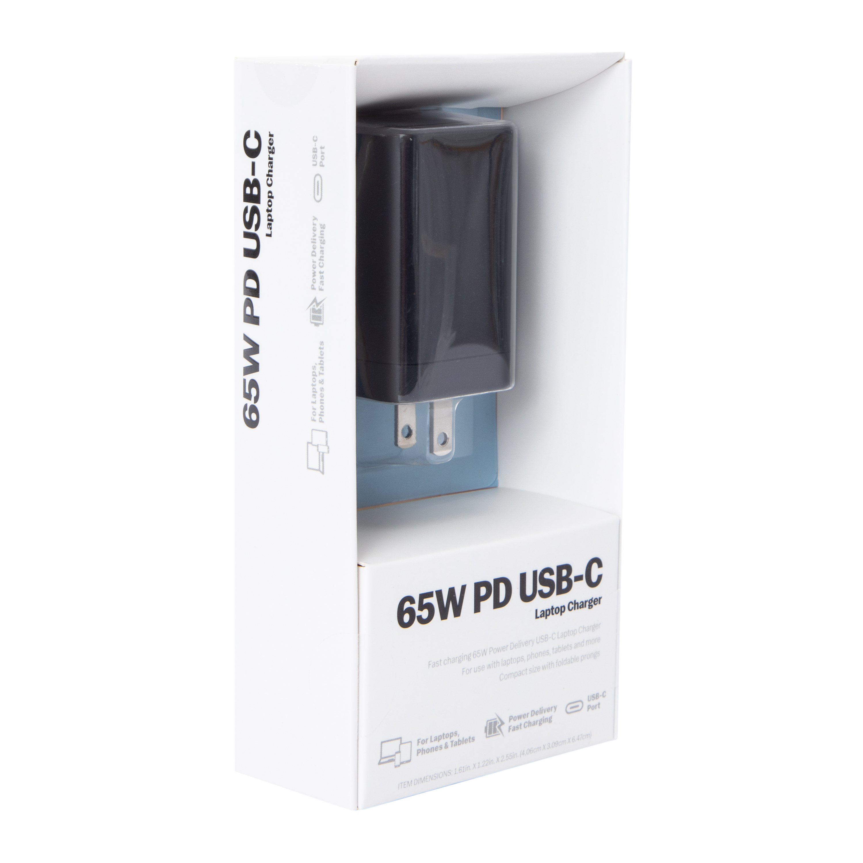 65W USB-C Device Charger For Smartphones, Tablets, Laptop Computers