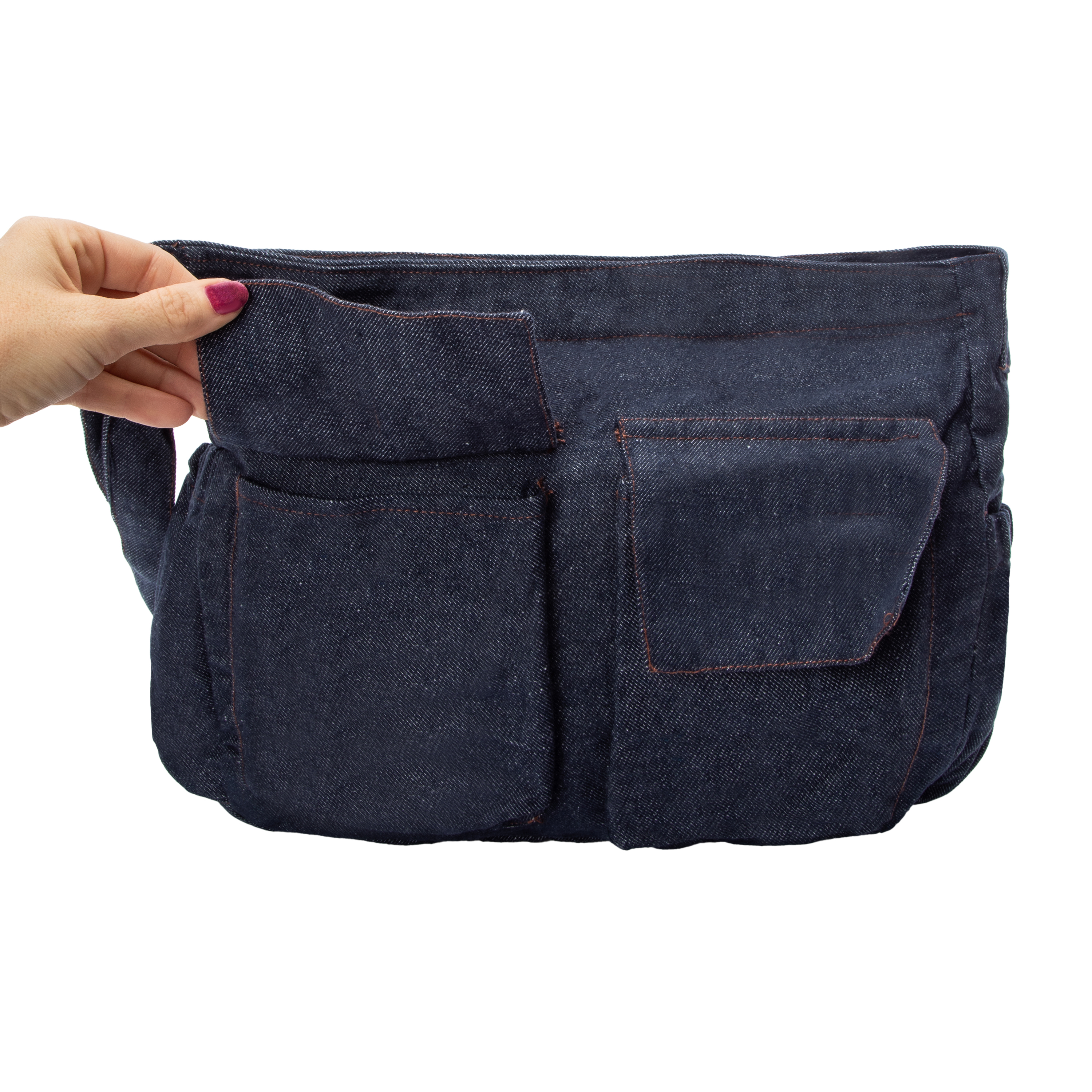 Denim Messenger Bag 12.5in x 14in