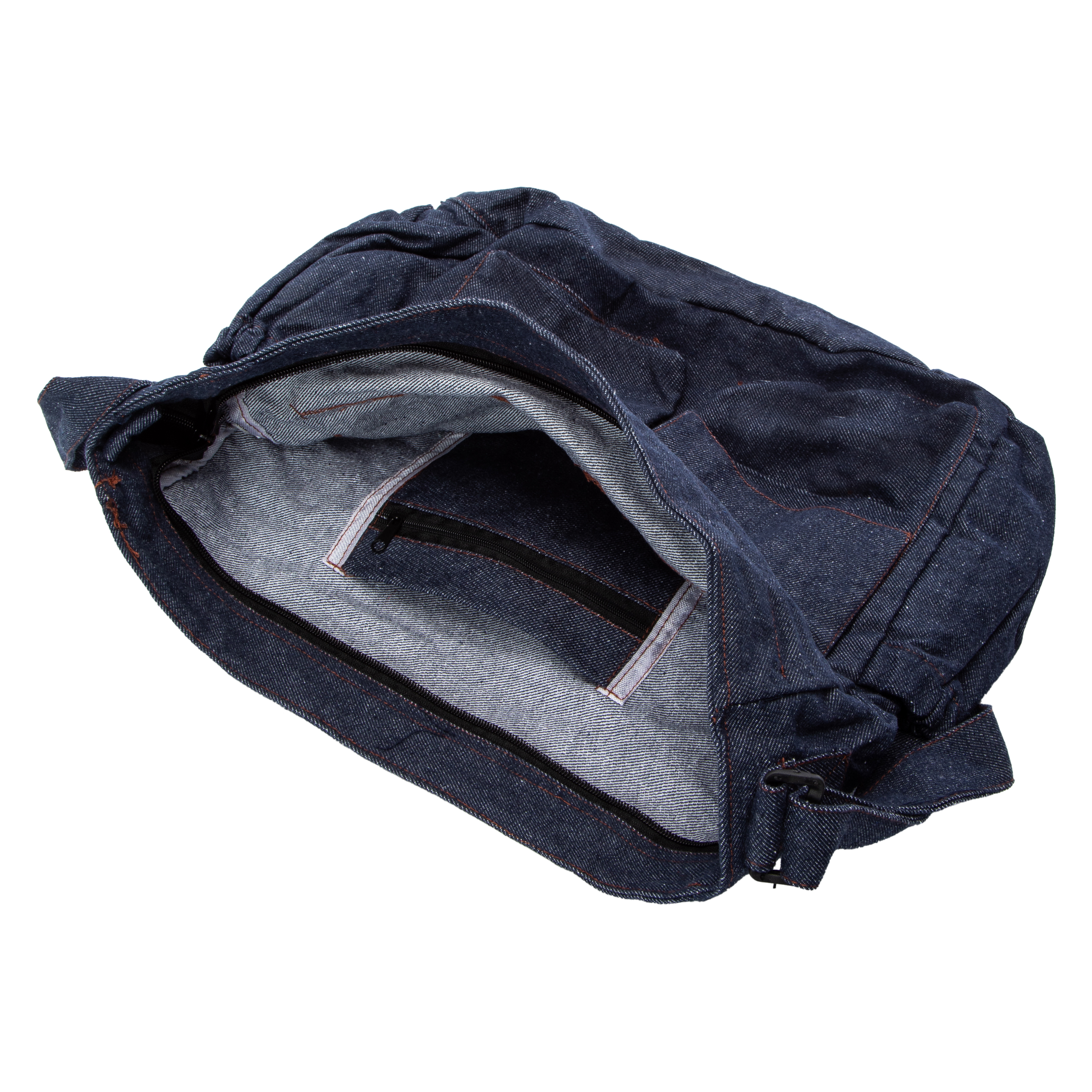 Denim Messenger Bag 12.5in x 14in
