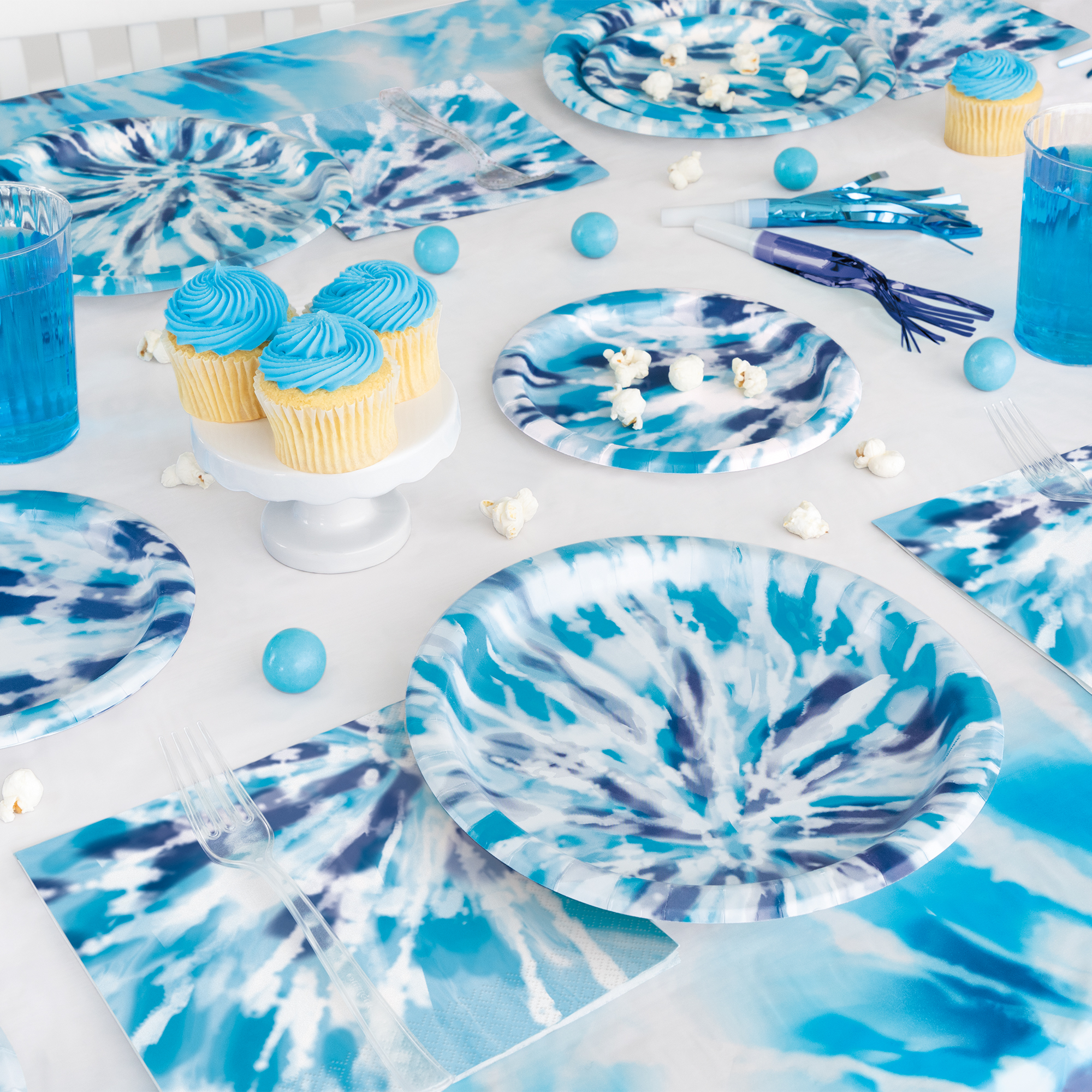 9in Tie-Dye Paper Plates 8-Count