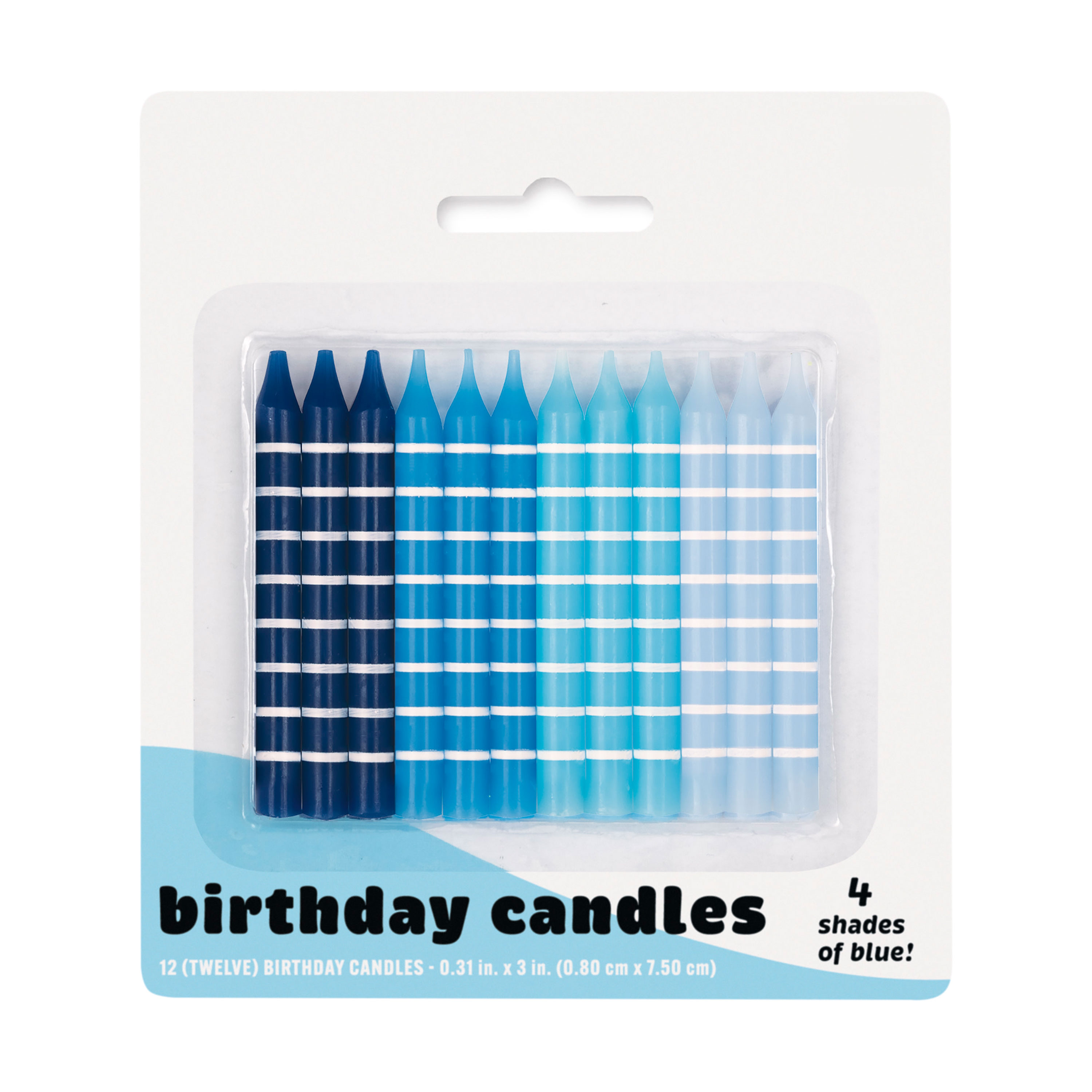 Gradient Stripe Birthday Candles 12-Count