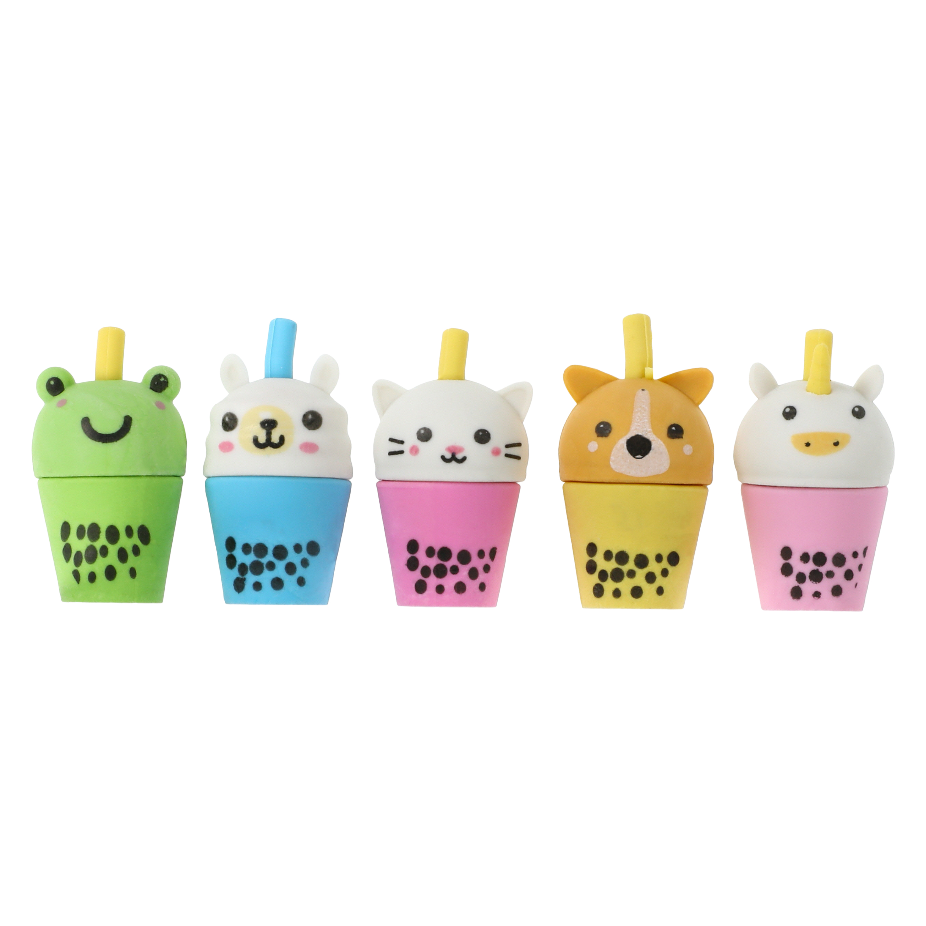 Premiere® Animal Boba Tea 3D Erasers 5-Count