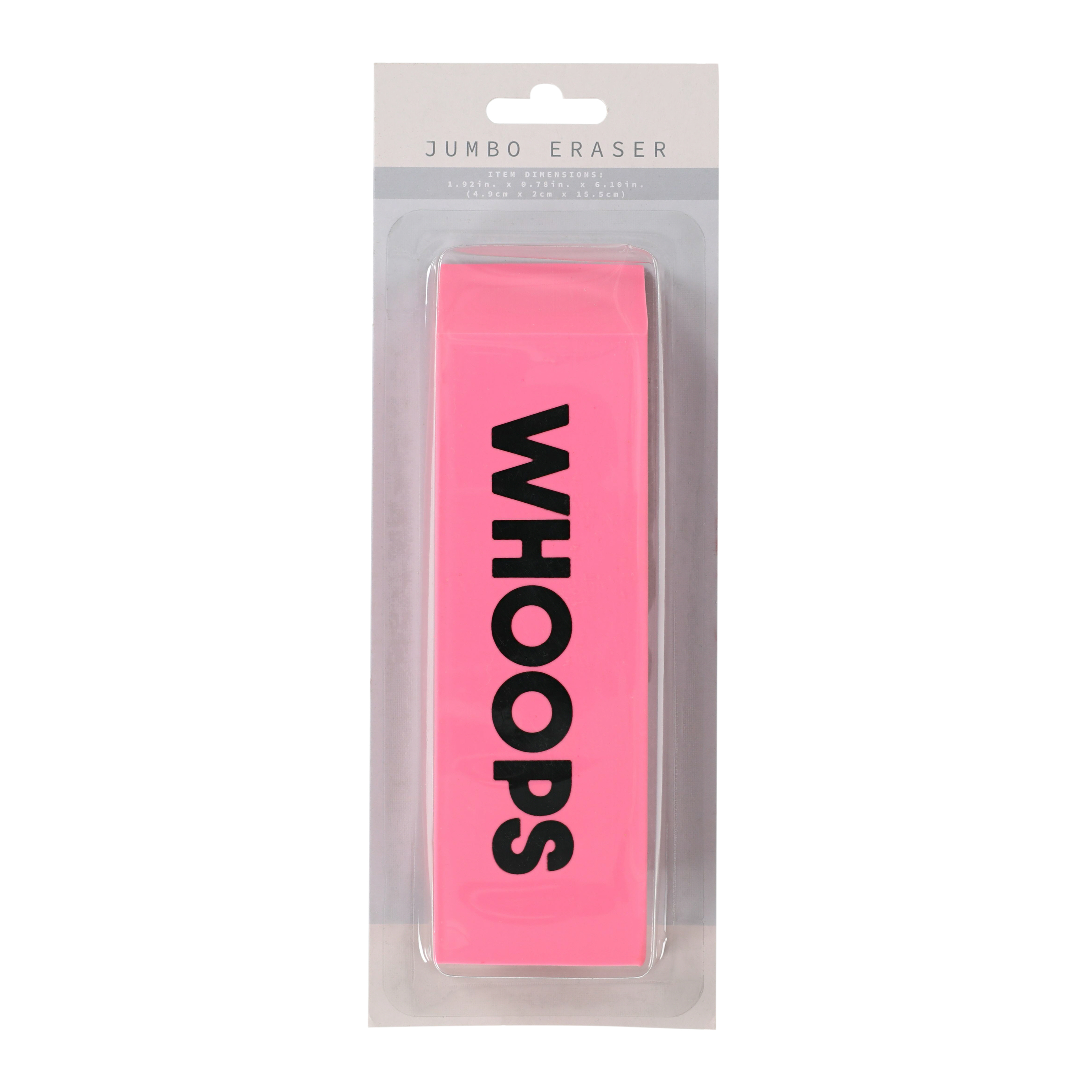 Whoops Jumbo Pink Eraser 1.92in x 6.10in