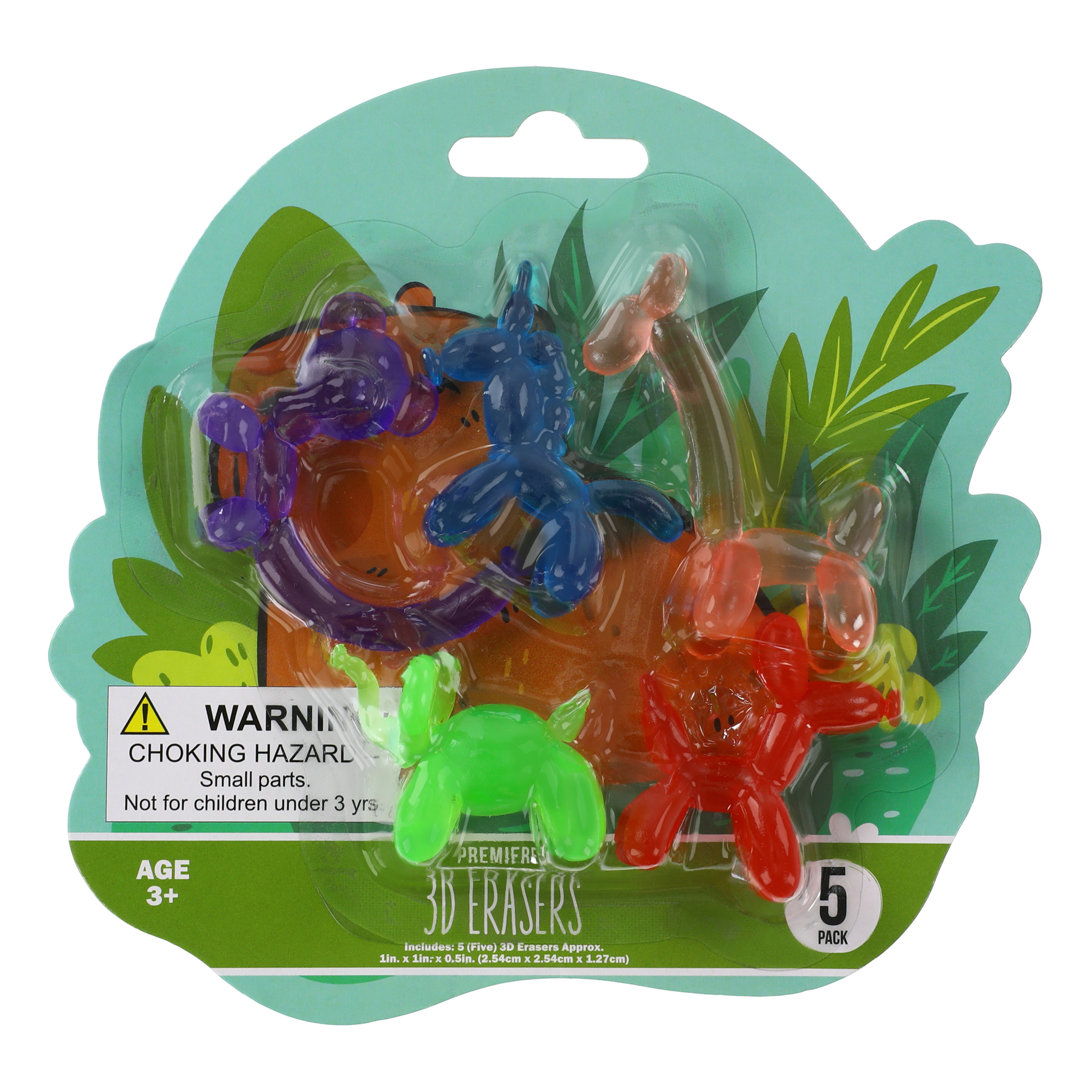 Premiere® Balloon Animal 3D Erasers 5-Count