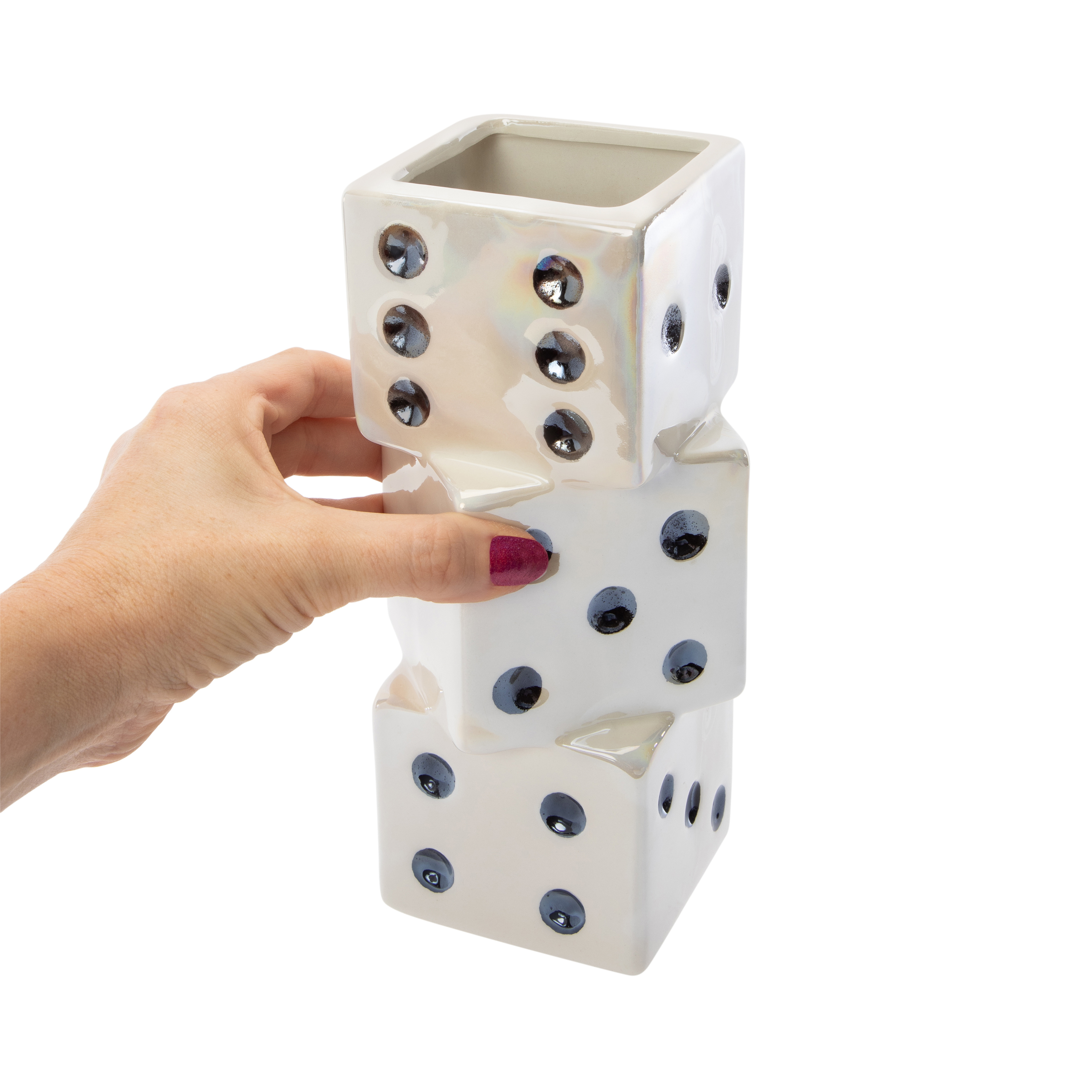 Stacked Dice Planter 8.5in