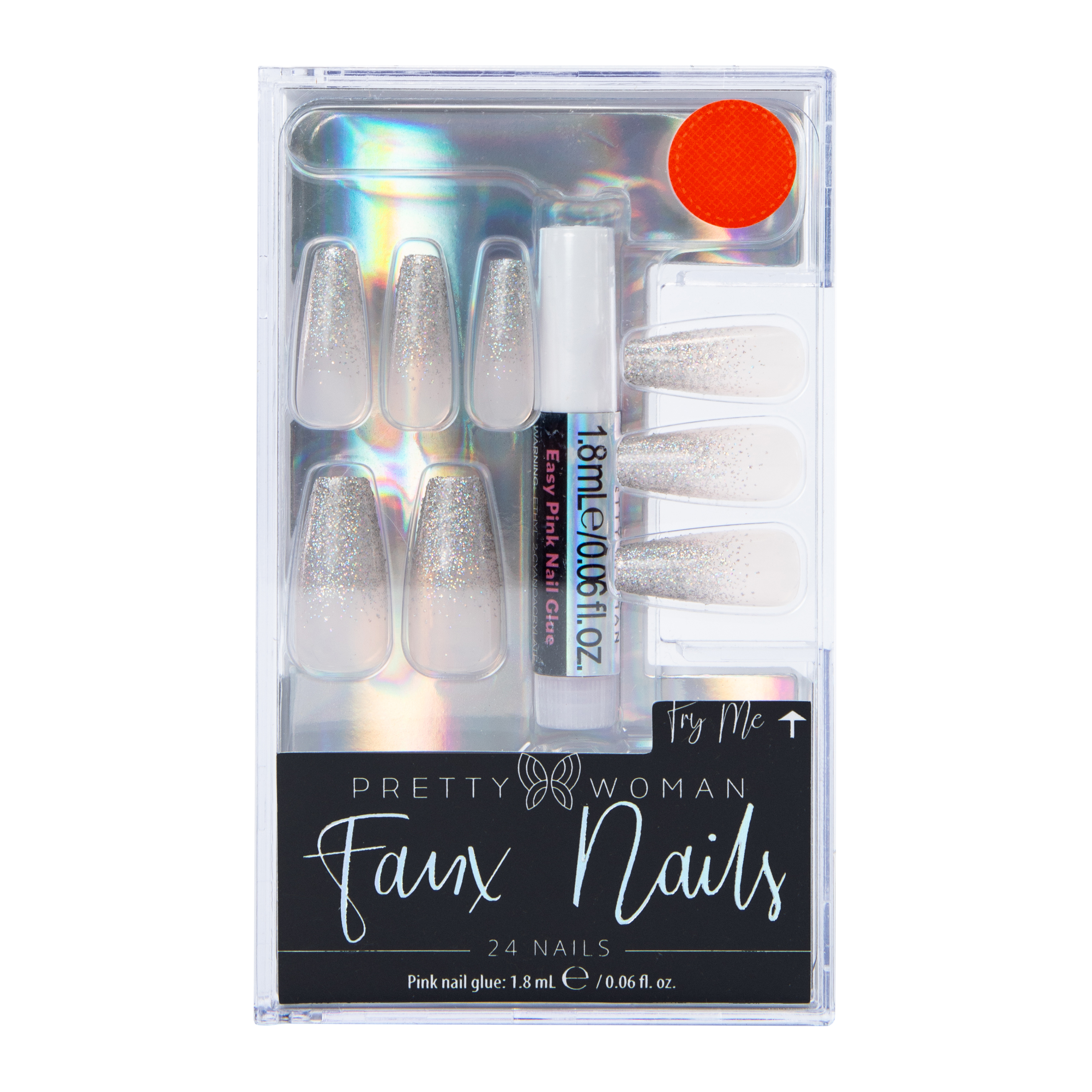 Pretty Woman Stiletto Faux Nails With Nail Glue 24-Count