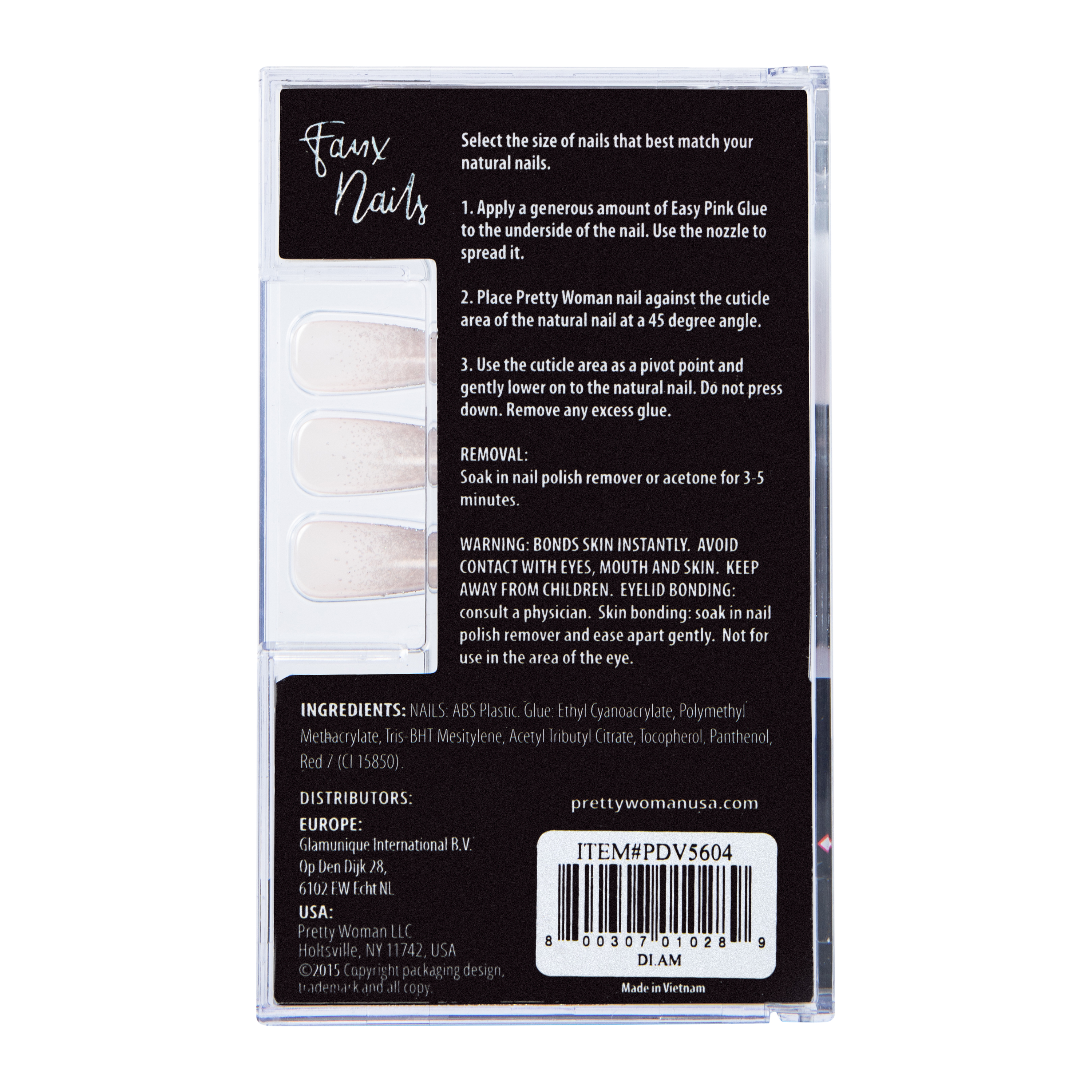 Pretty Woman Stiletto Faux Nails With Nail Glue 24-Count
