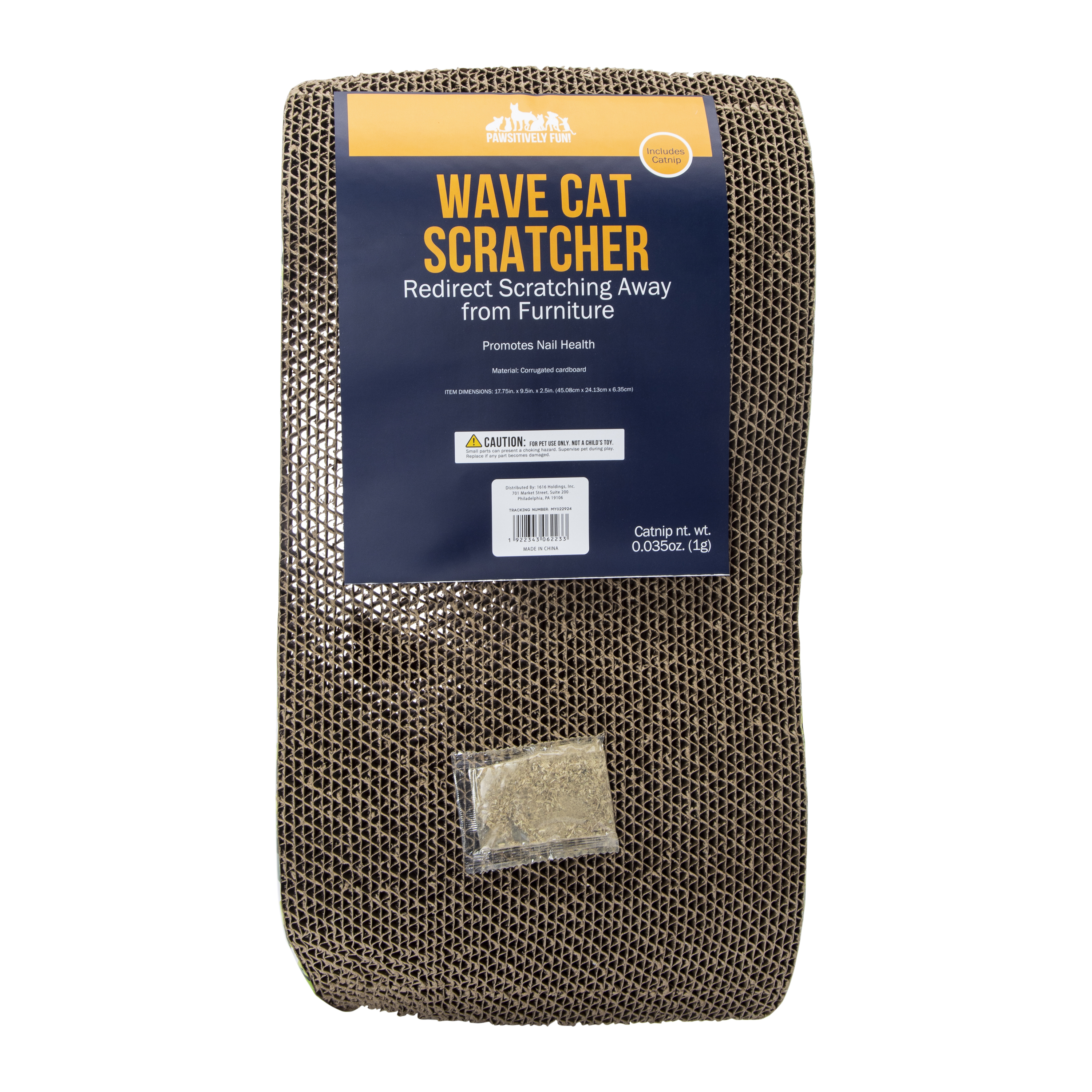 Wave Cat Scratcher With Catnip 17.75in x 9.5in