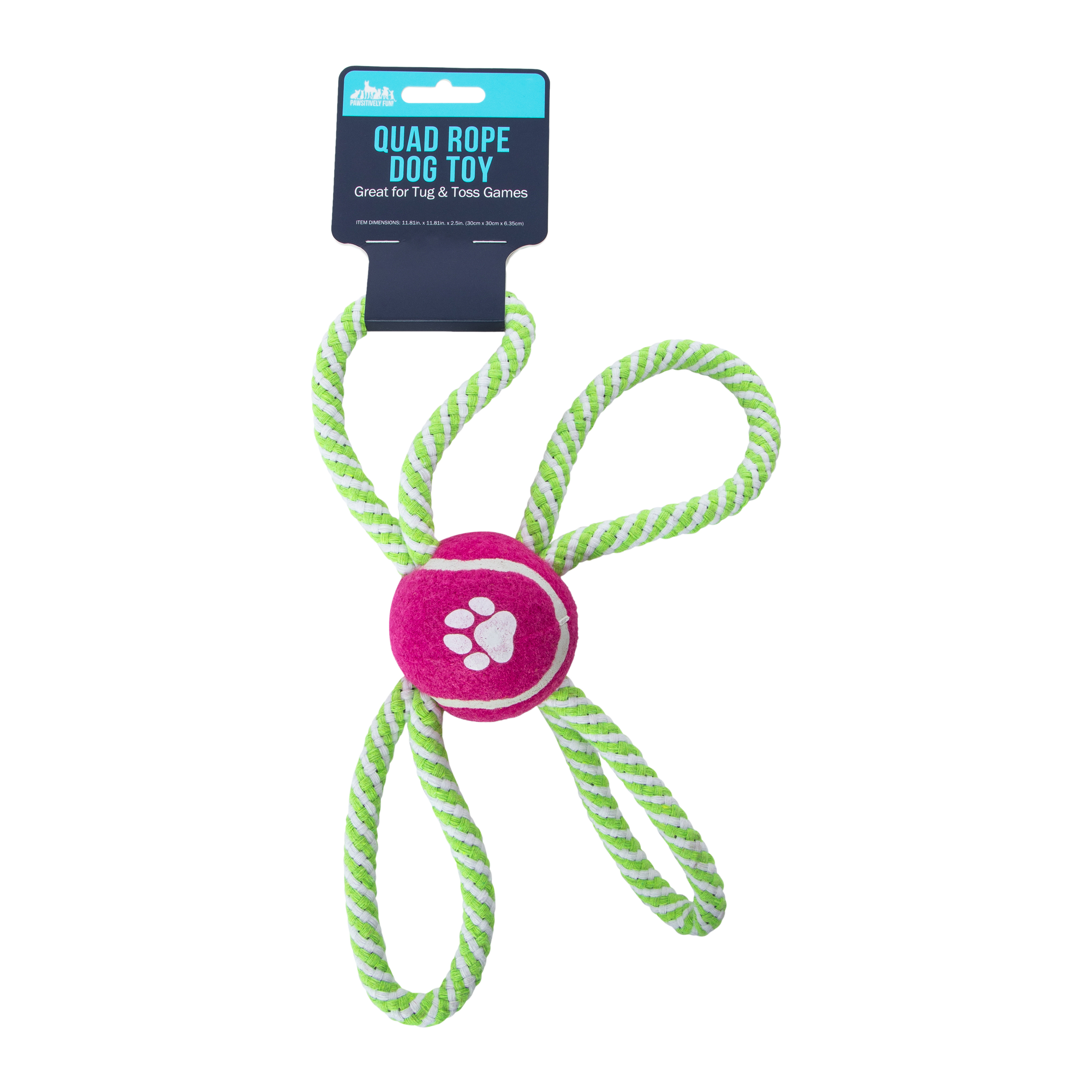 Quad Rope & Ball Dog Toy 11.81in