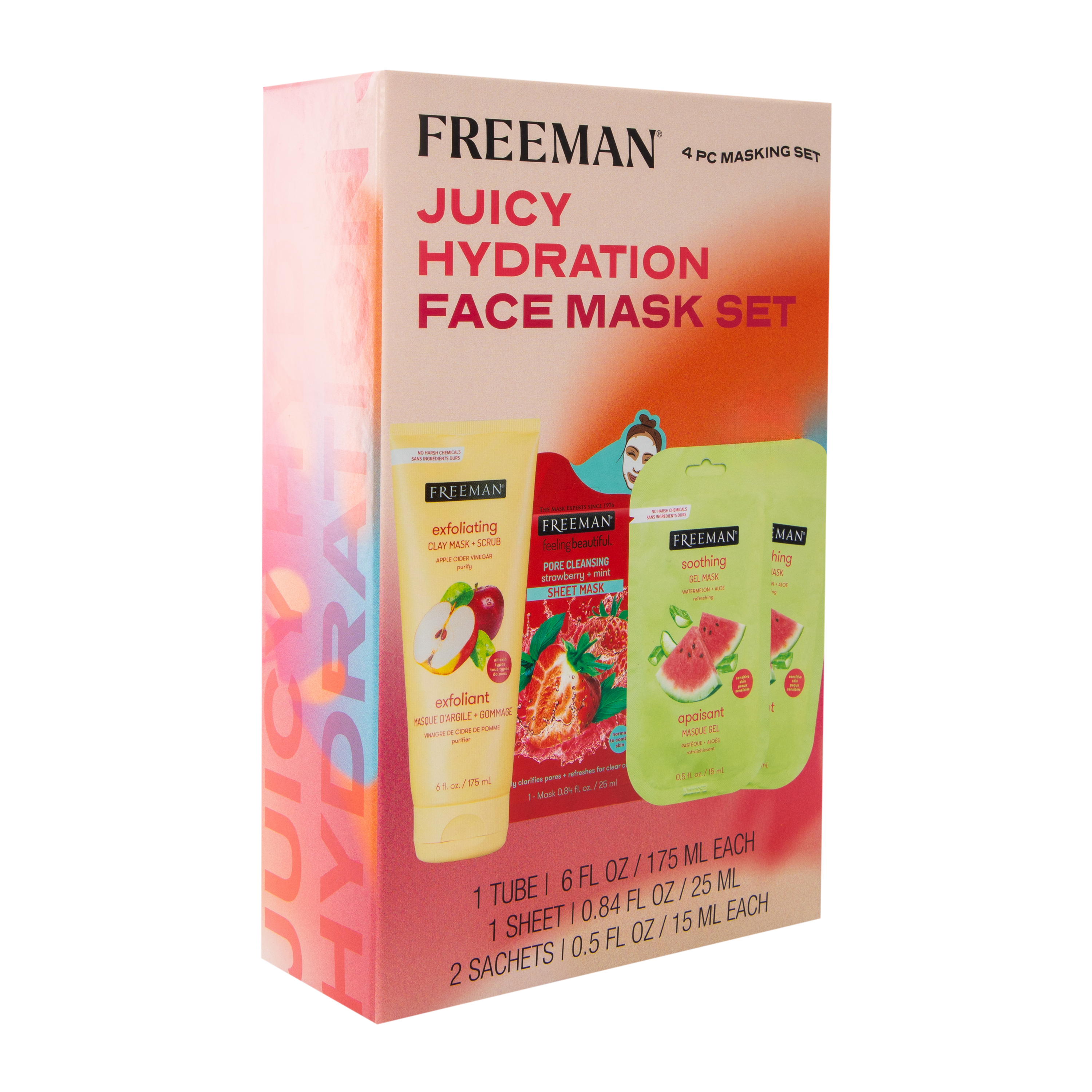Freeman® Juicy Hydration Face Mask Set 4-Piece