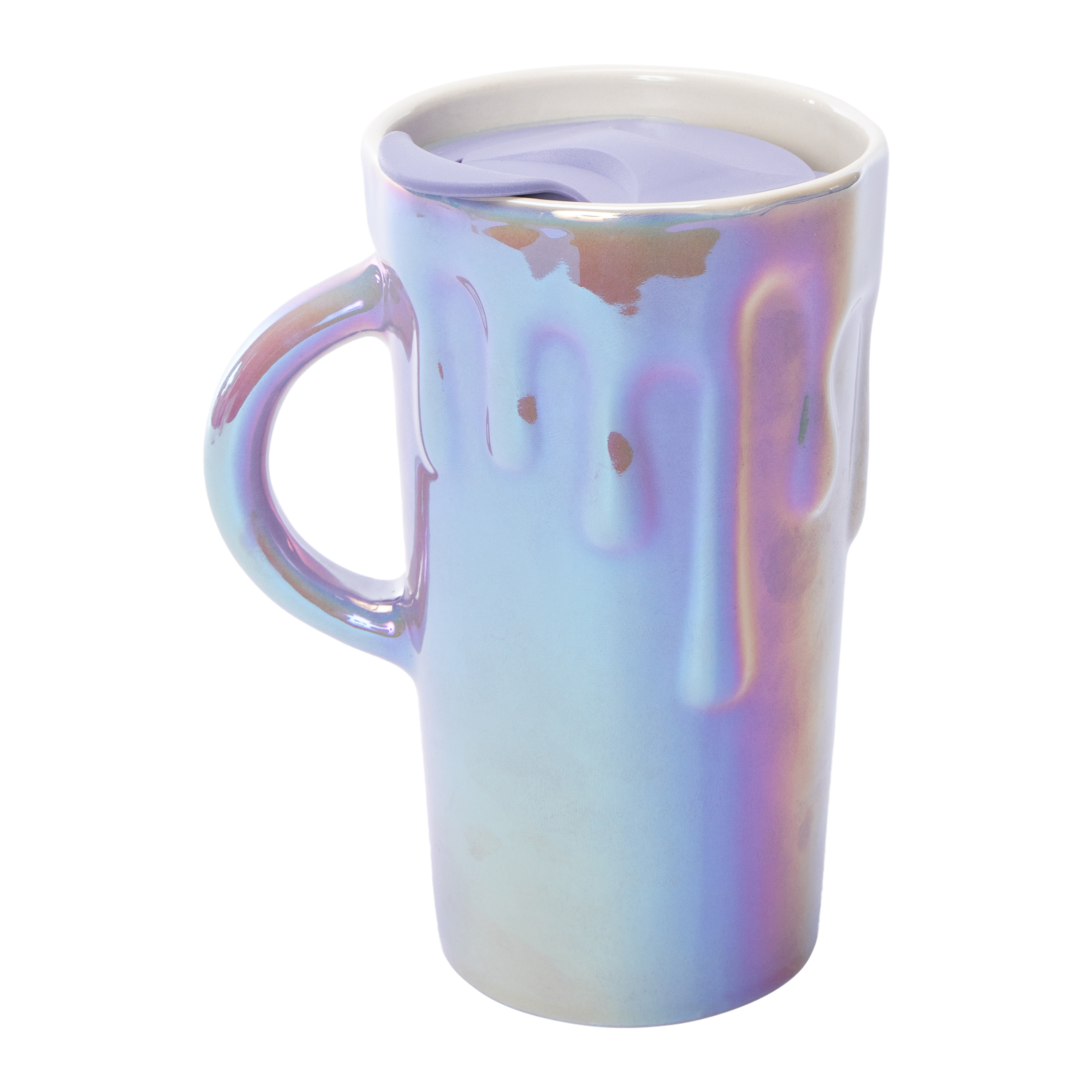 Iridescent Drip Mug With Lid 16oz