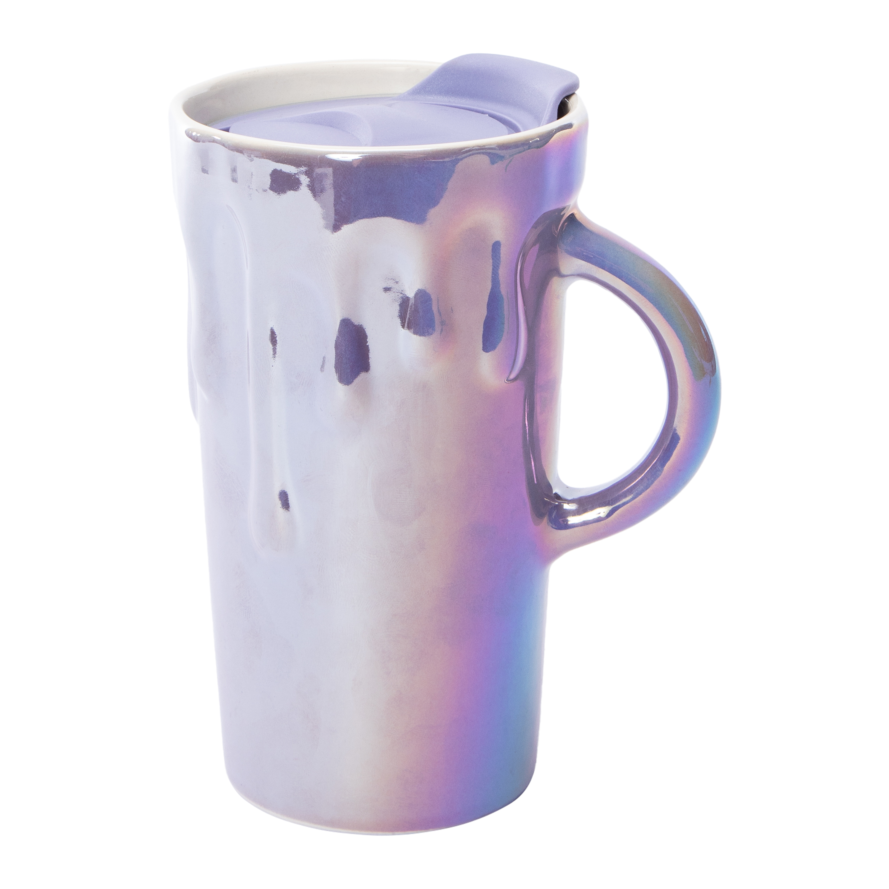 Iridescent Drip Mug With Lid 16oz