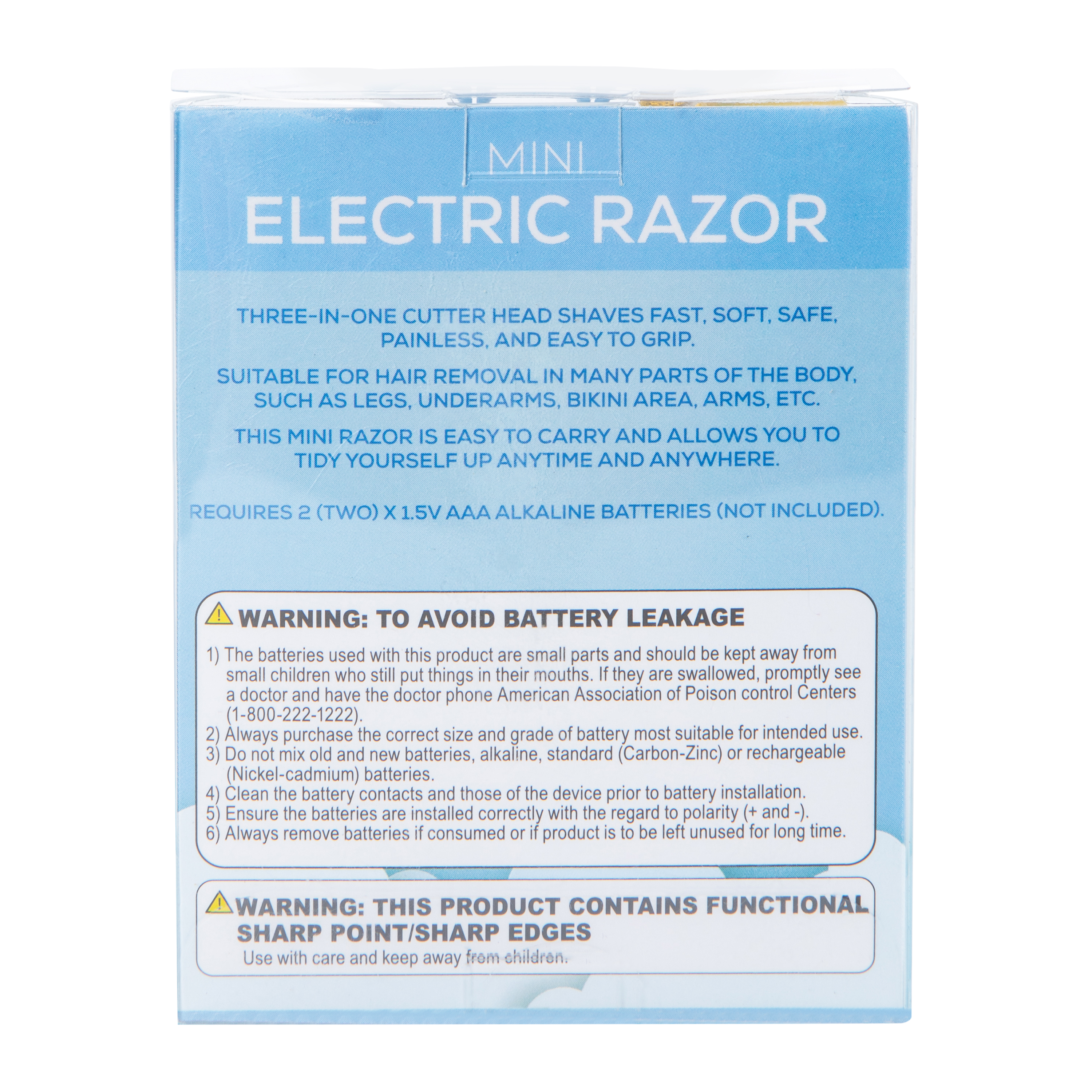 Mini Electric Razor 2.6in x 2.62in