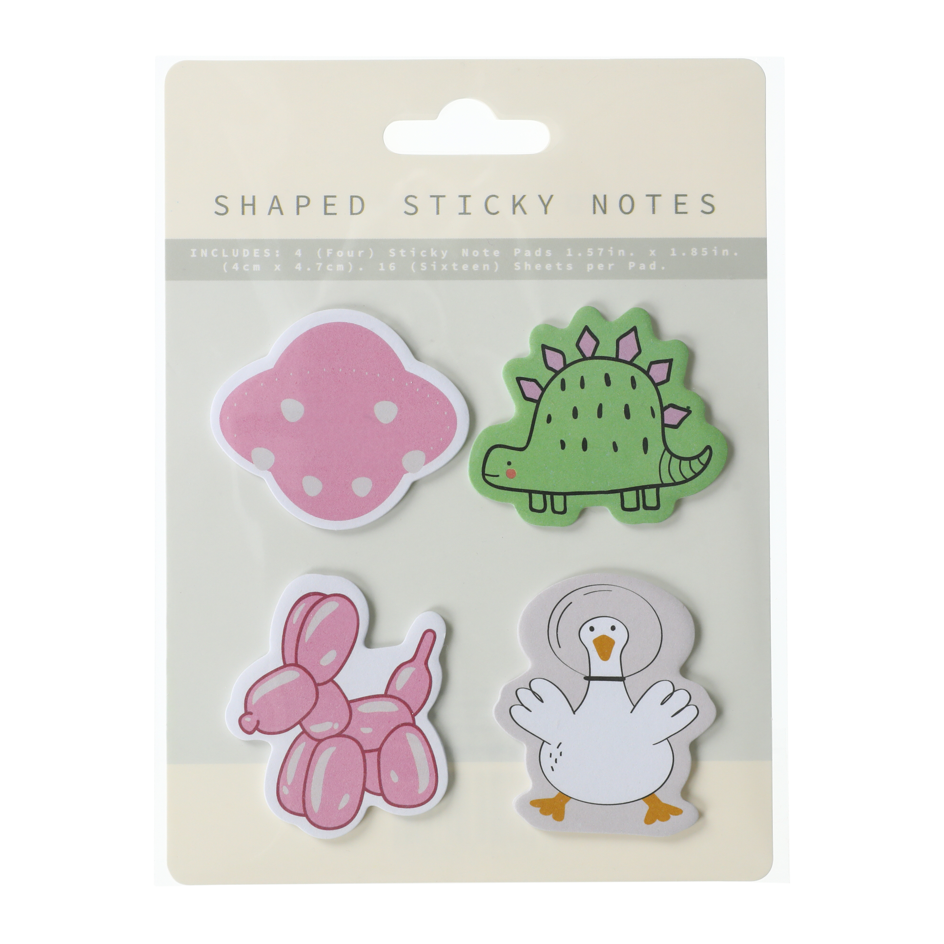 Die Cut Sticky Notes Set 4-Count