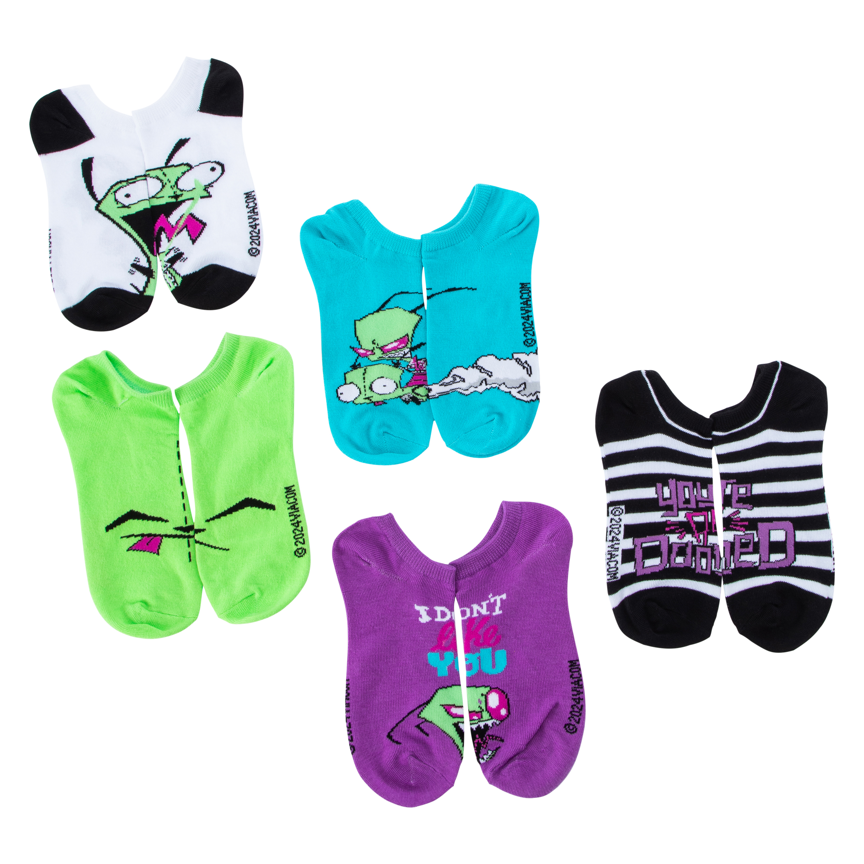 Nickelodeon™ Invader Zim Ladies No-Show Socks 5-Pack
