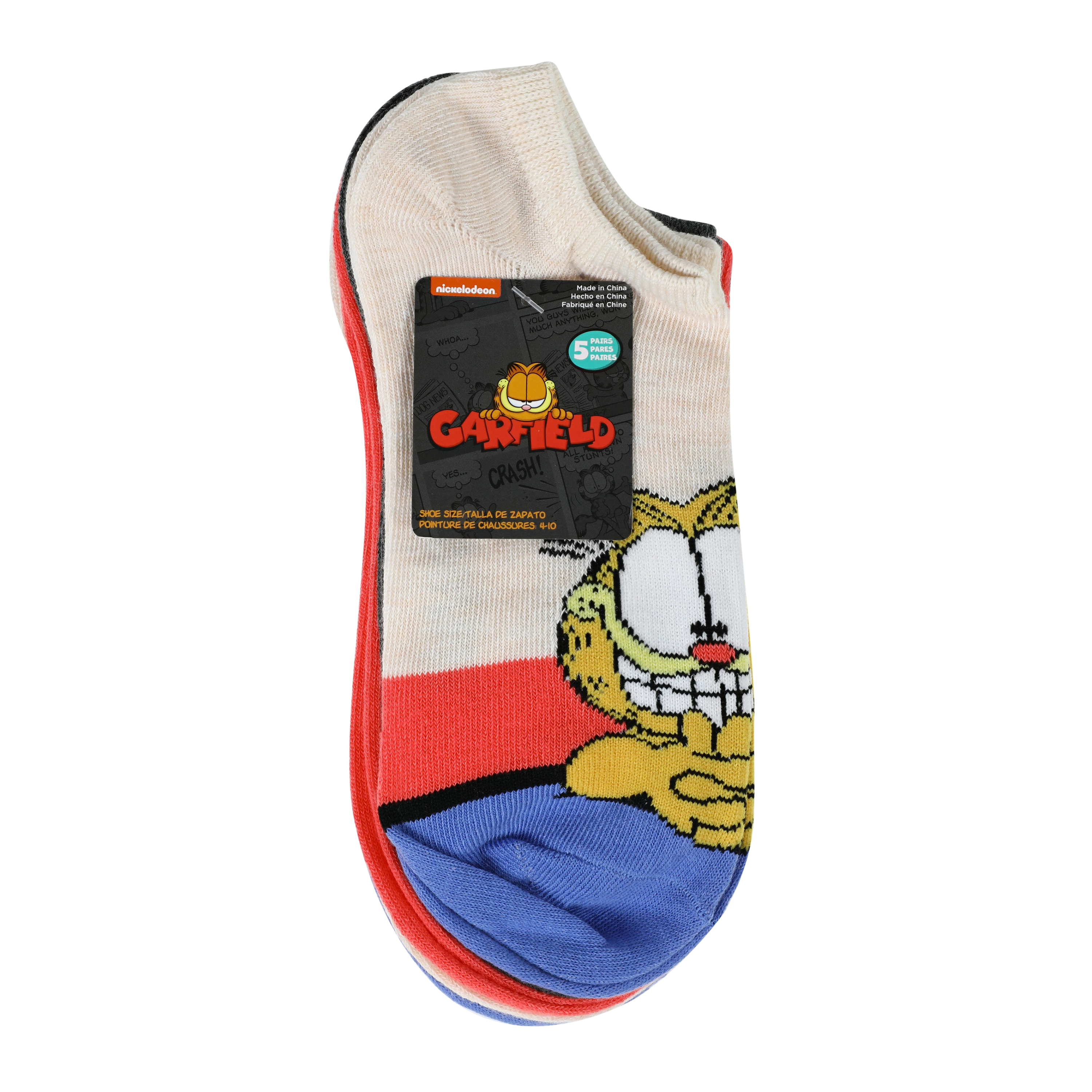 Ladies Garfield™ No-Show Socks 5-Pack