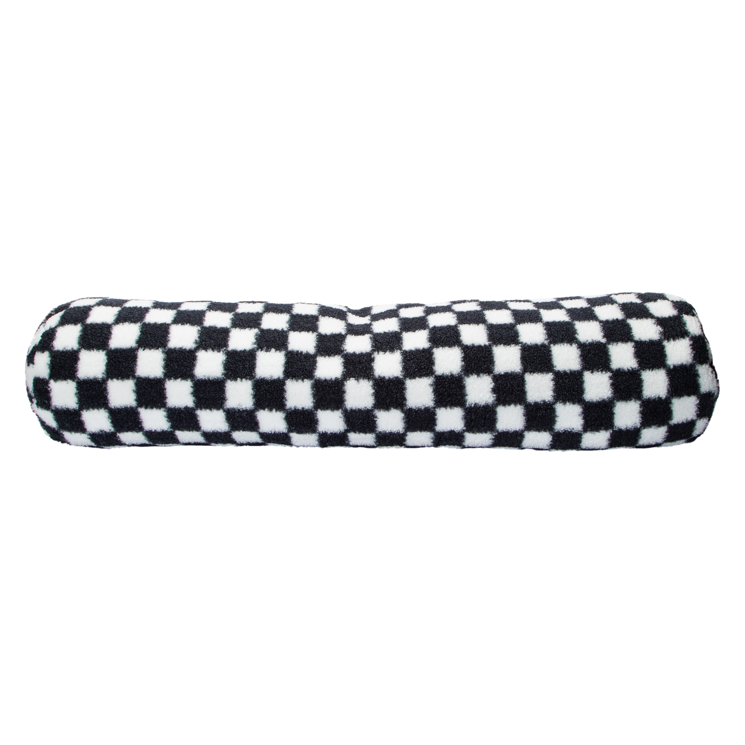 Checker Faux Fur Body Pillow 36in x 9in