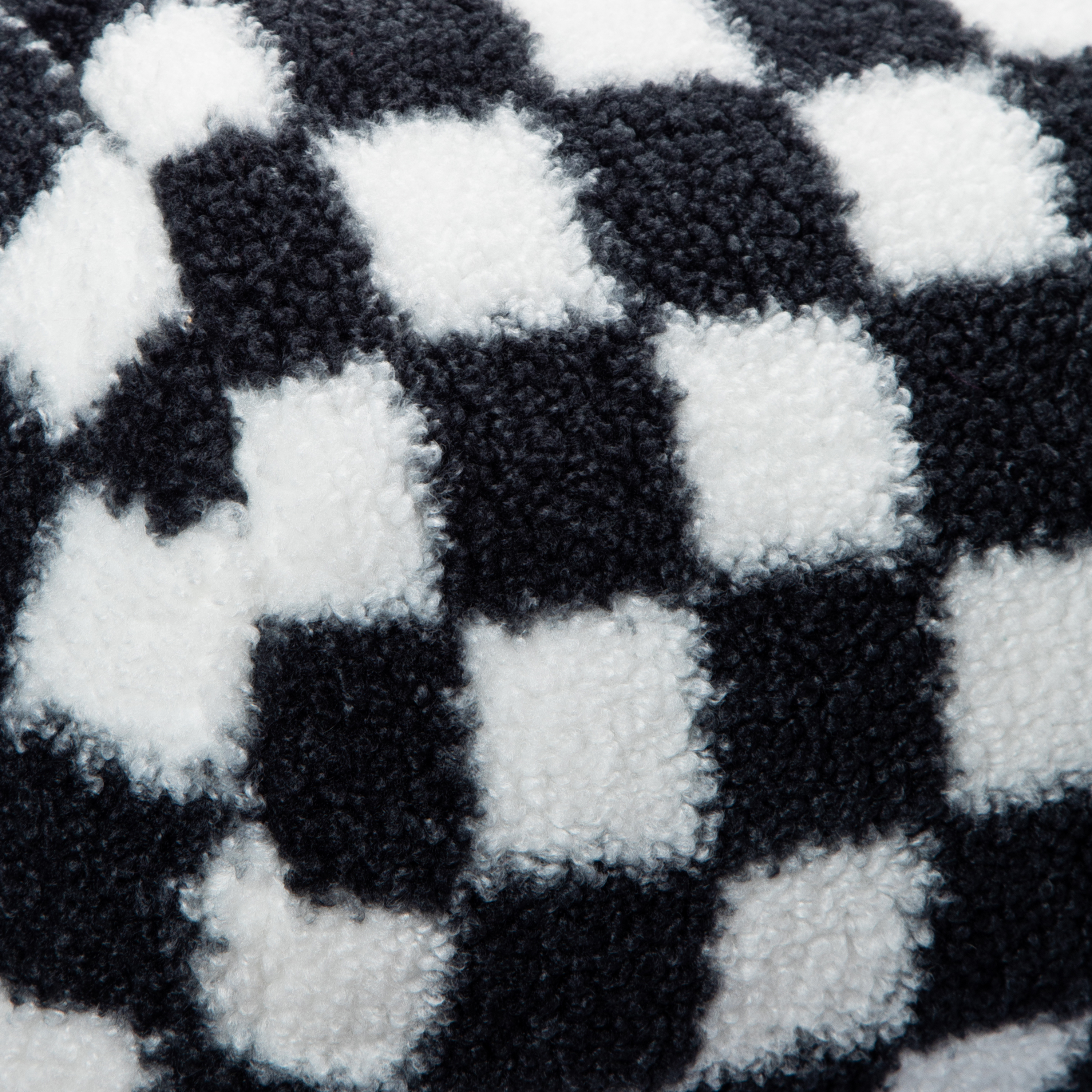 Checker Faux Fur Body Pillow 36in x 9in