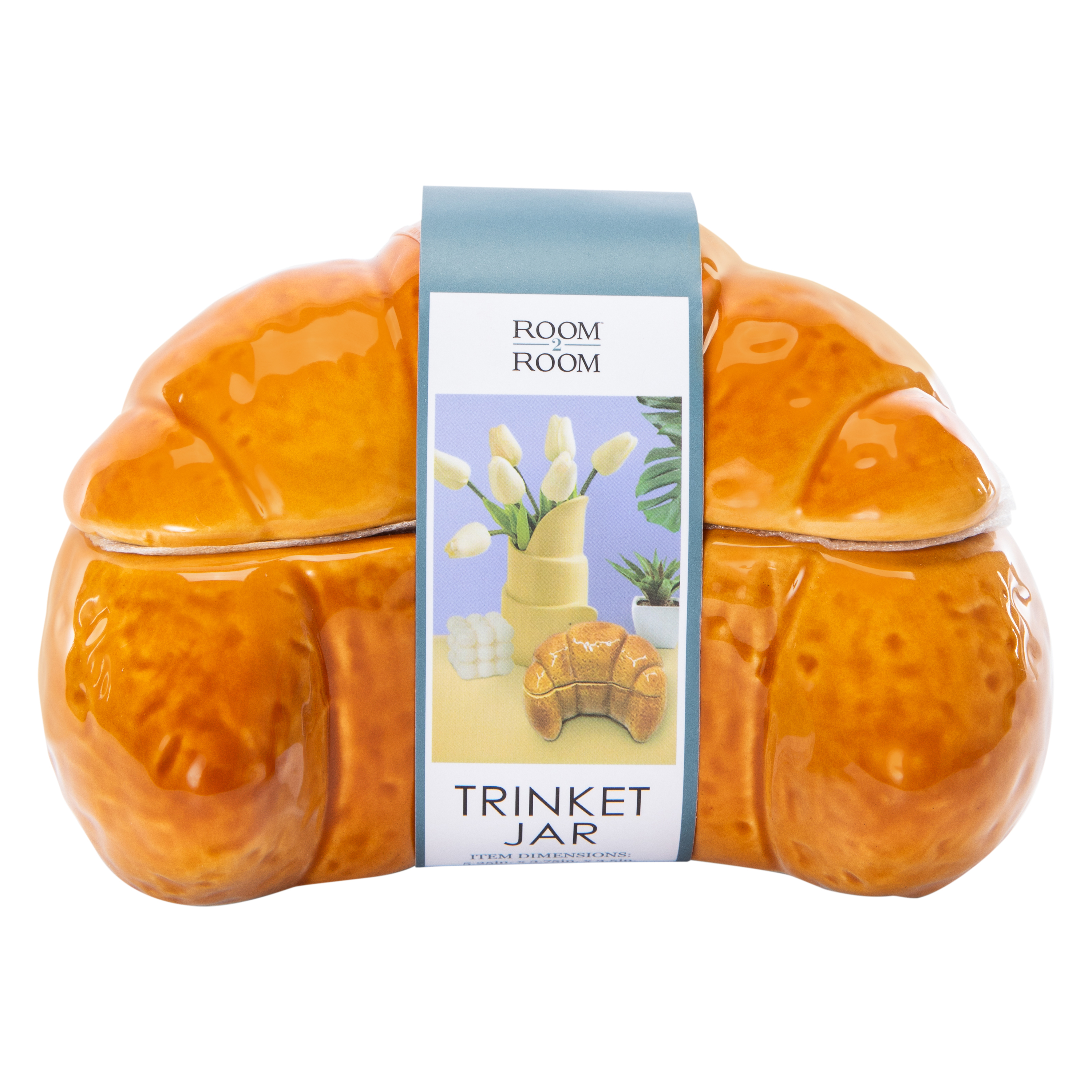 Croissant Trinket Jar 5.25in x 3.75in