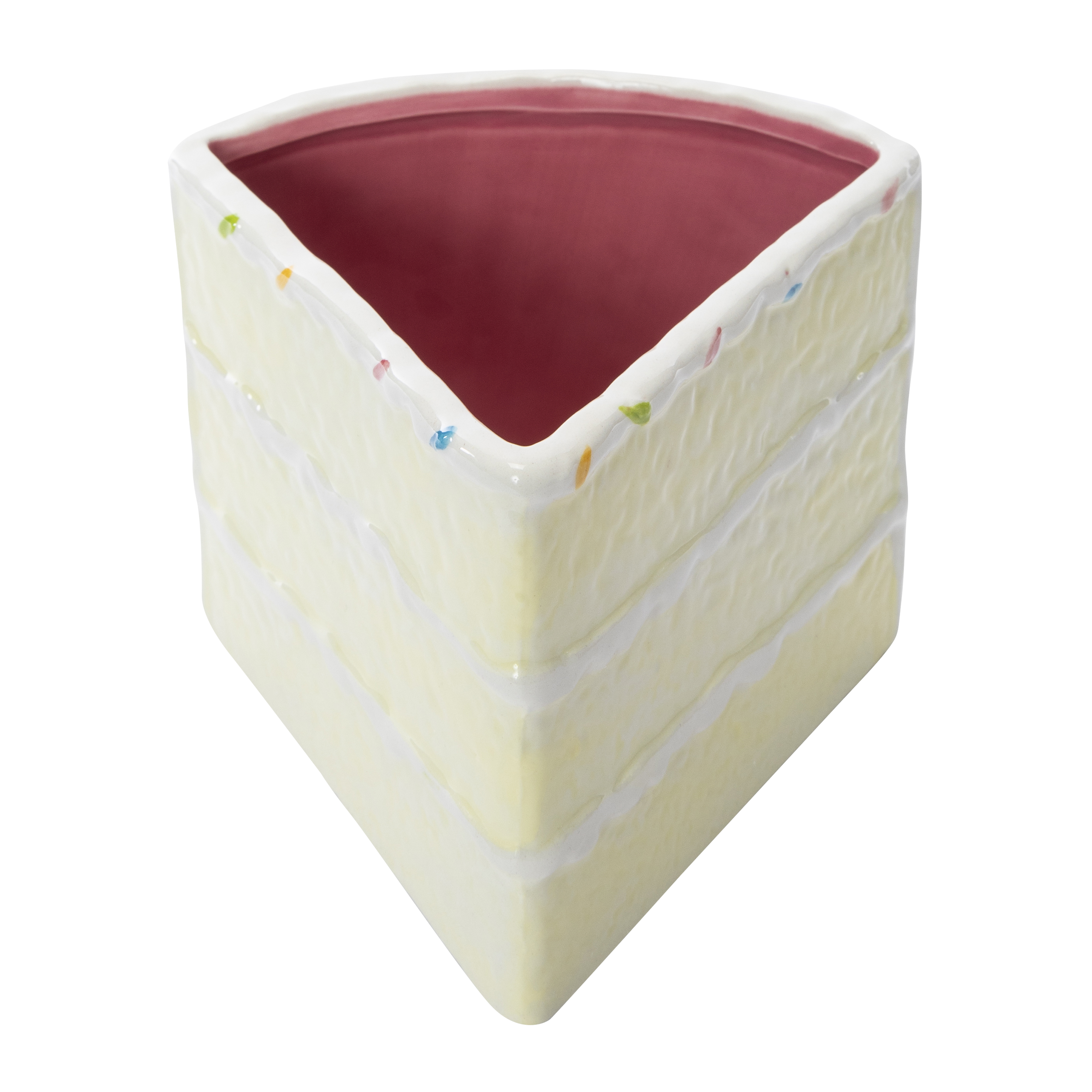 Cake Slice Ceramic Vase 6.38in x 5.4in