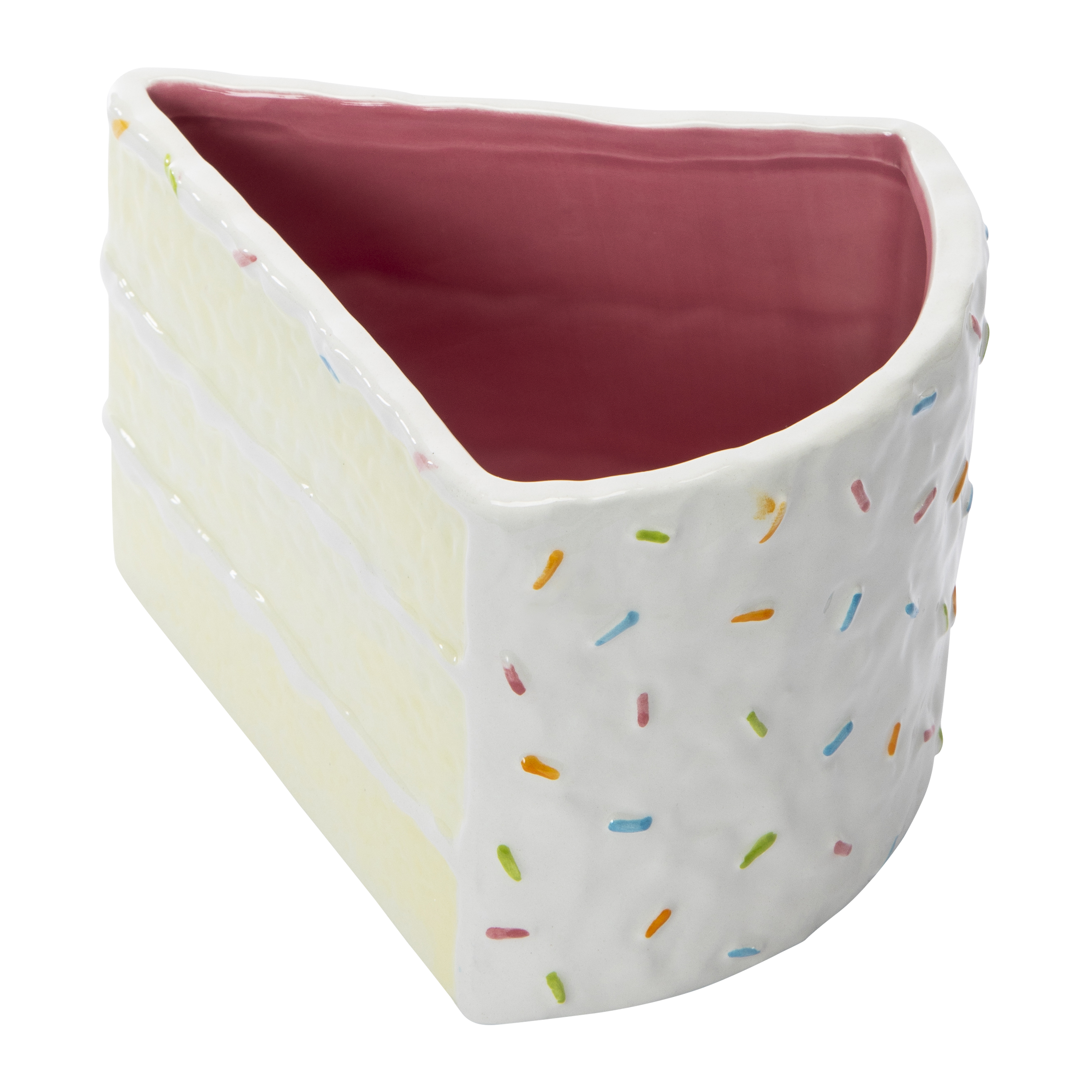 Cake Slice Ceramic Vase 6.38in x 5.4in