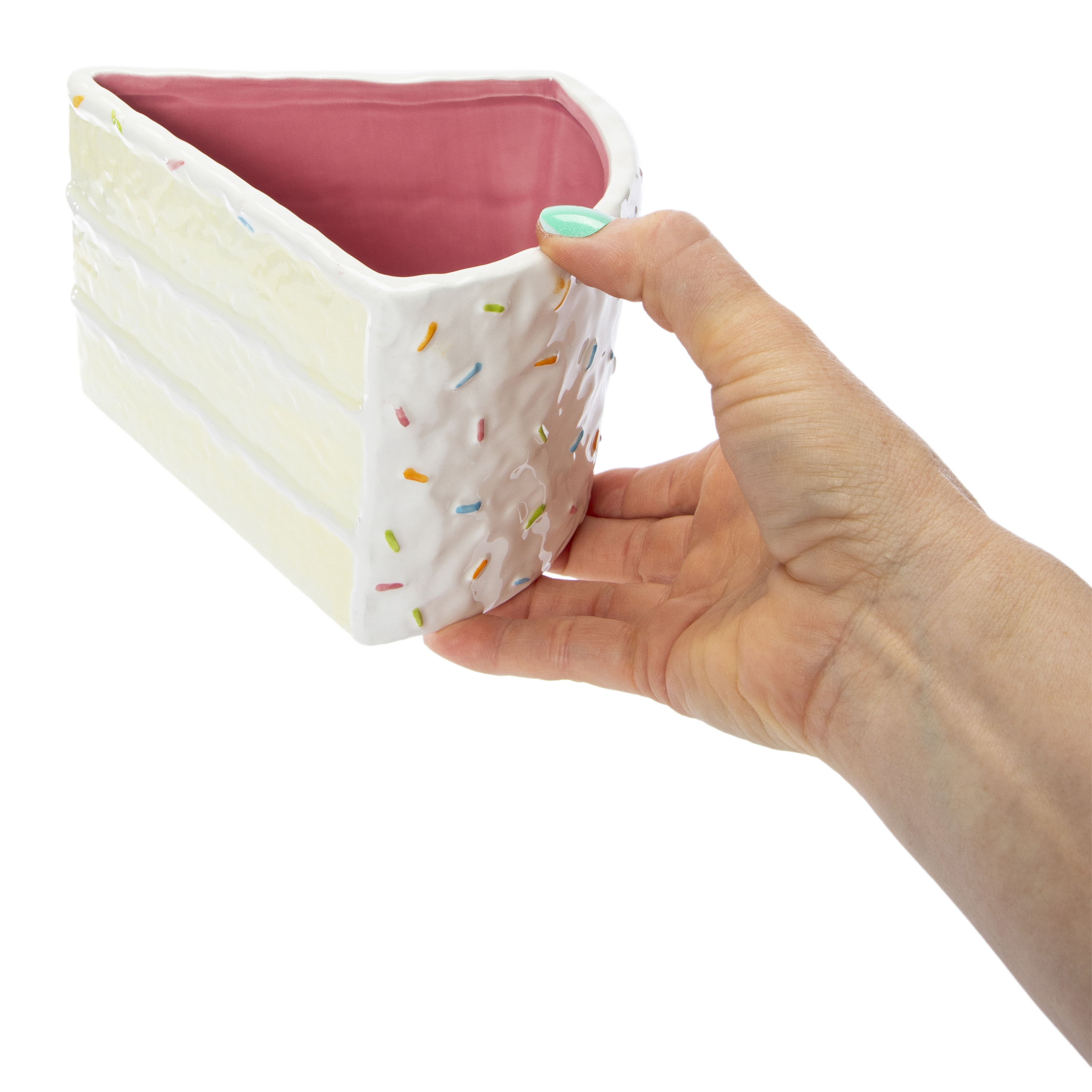 Cake Slice Ceramic Vase 6.38in x 5.4in